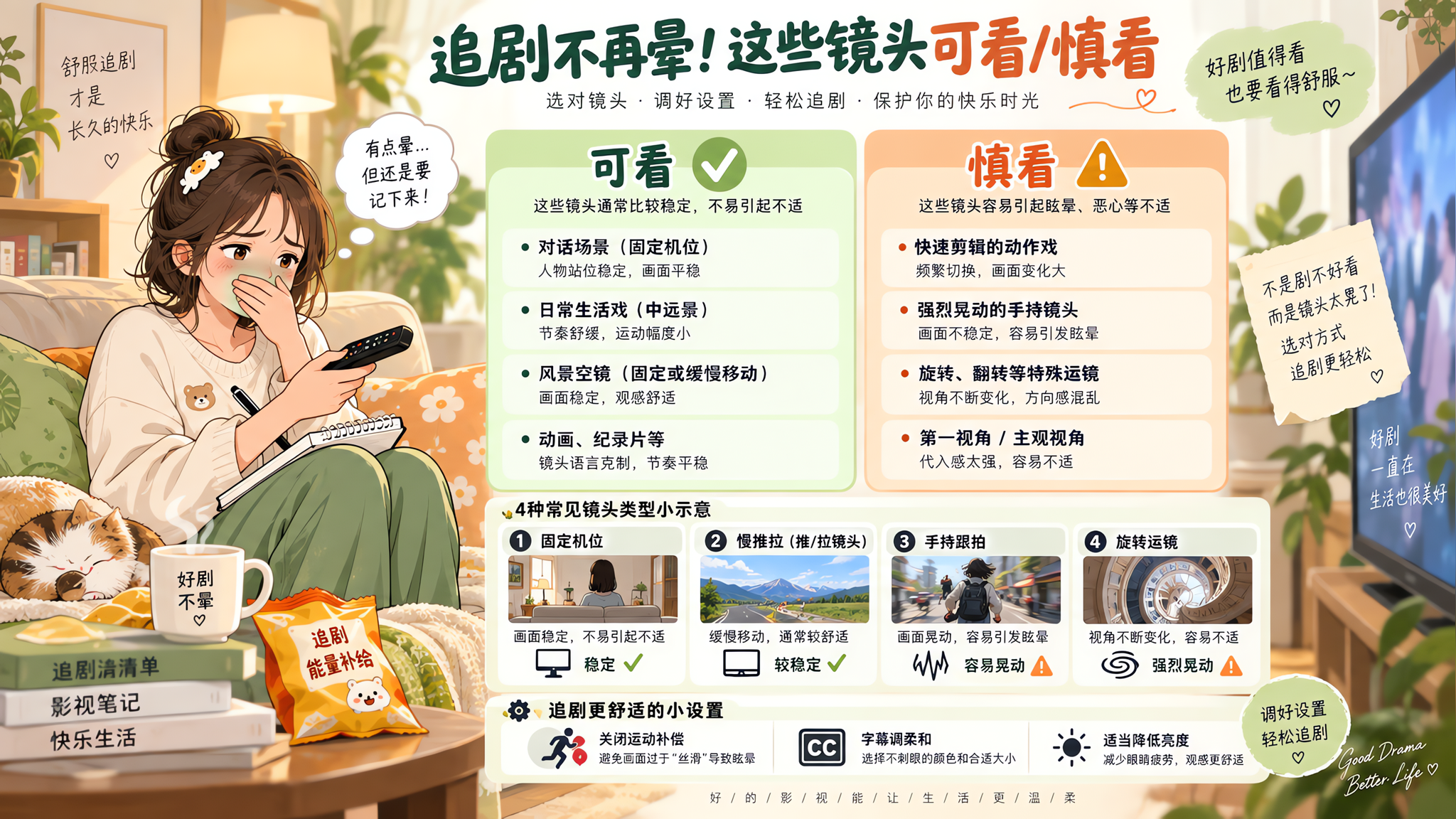 一看晃镜头就反胃？3步挑到更友好的剧