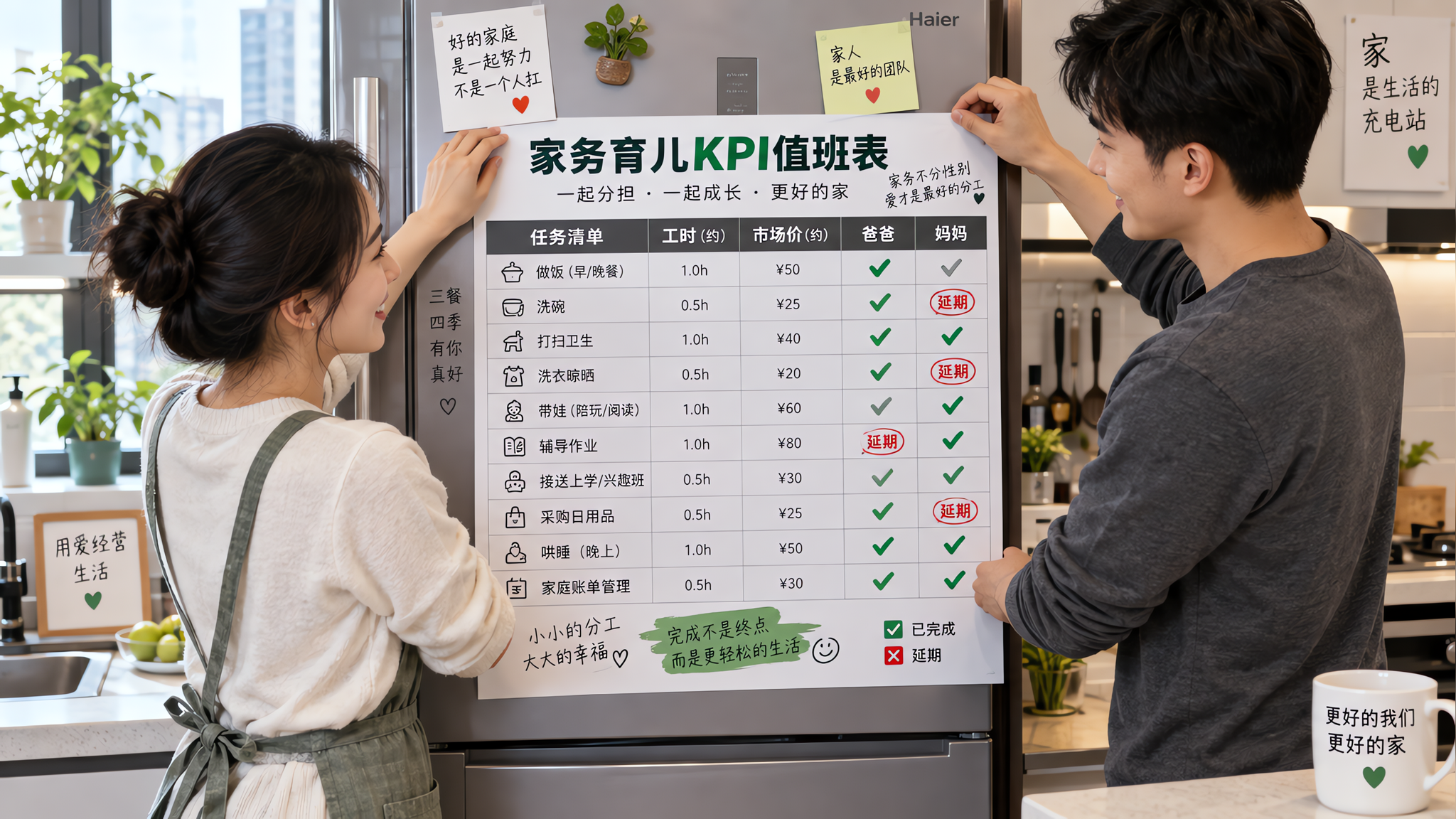 家务别再靠吵：用工时标价做家庭KPI
