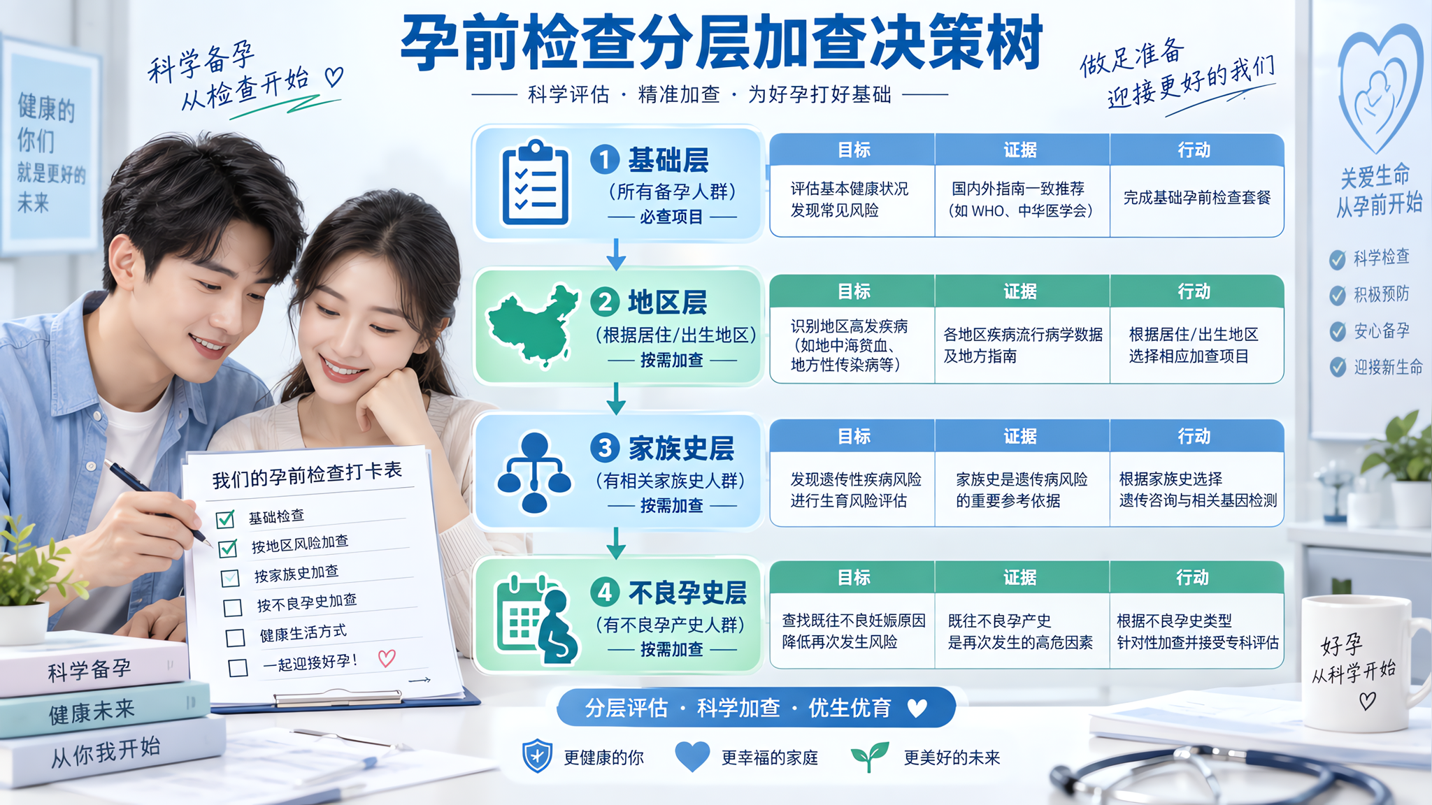 免费孕前检查后，到底哪些该加查？一张分层决策表说清