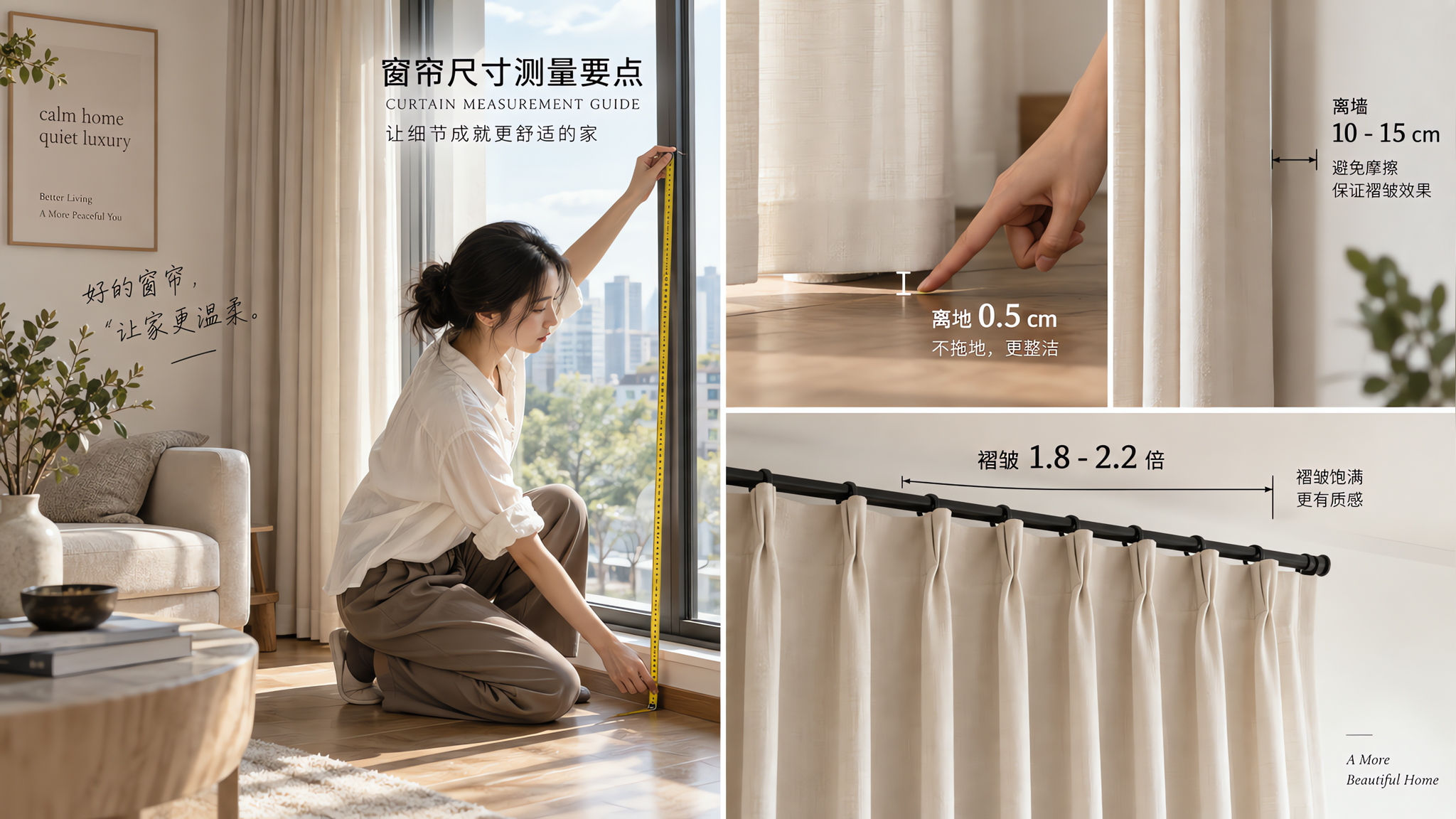 窗帘显不高级？记住3个参数就够了