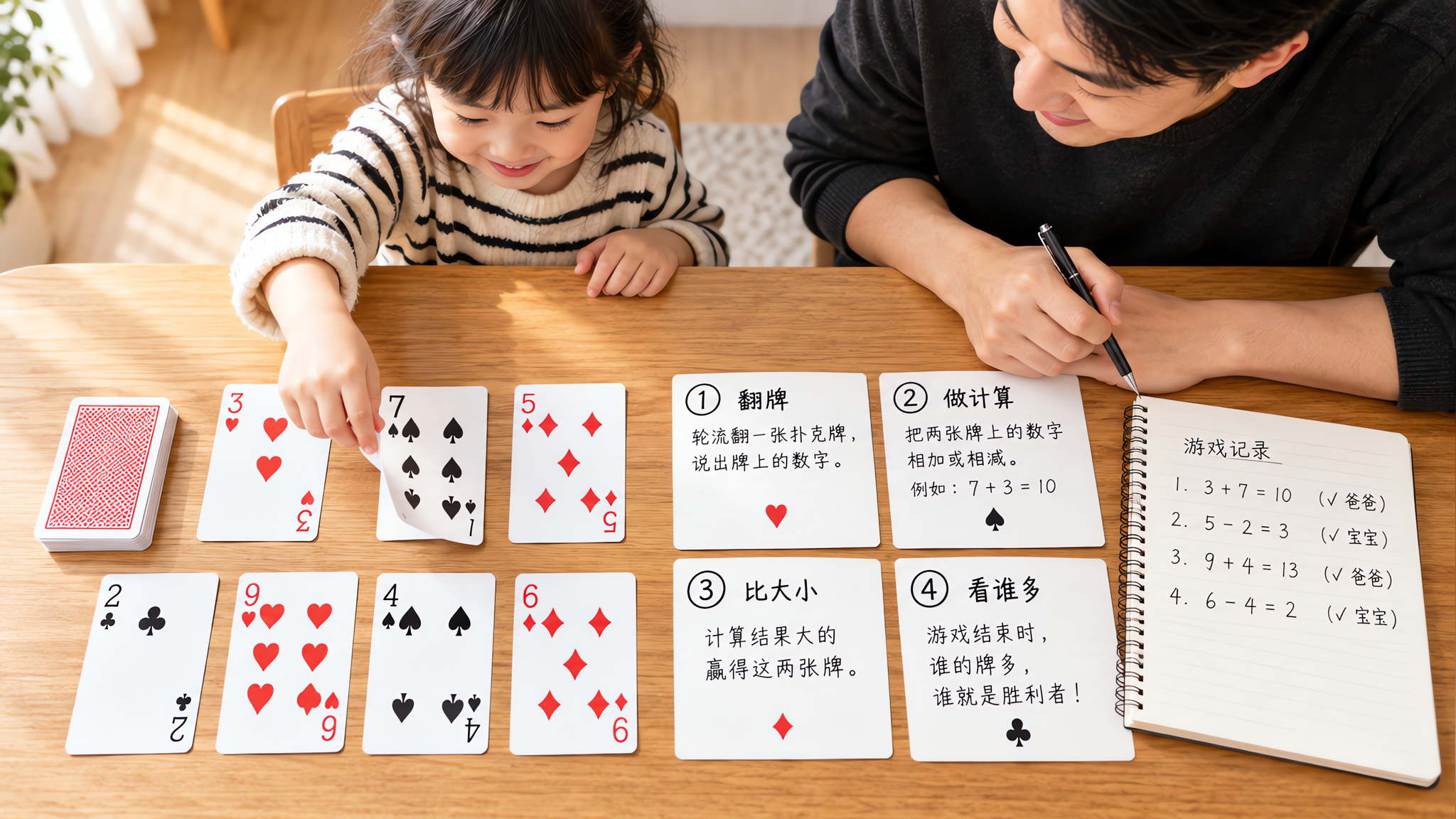 一副扑克牌，玩出3-6岁数感和自控力（7分钟一局）