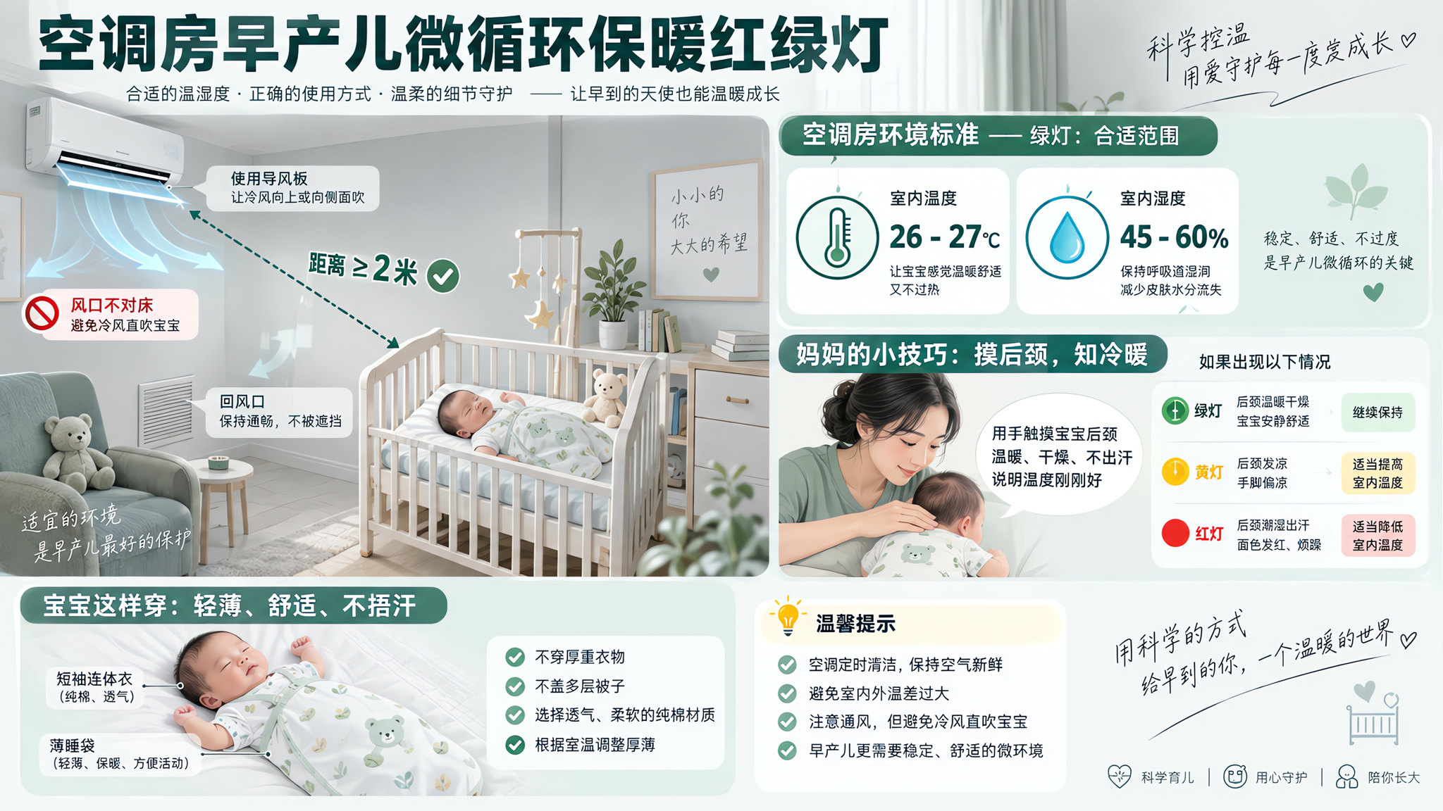 早产儿出院回家开空调：一张红绿灯表就够了