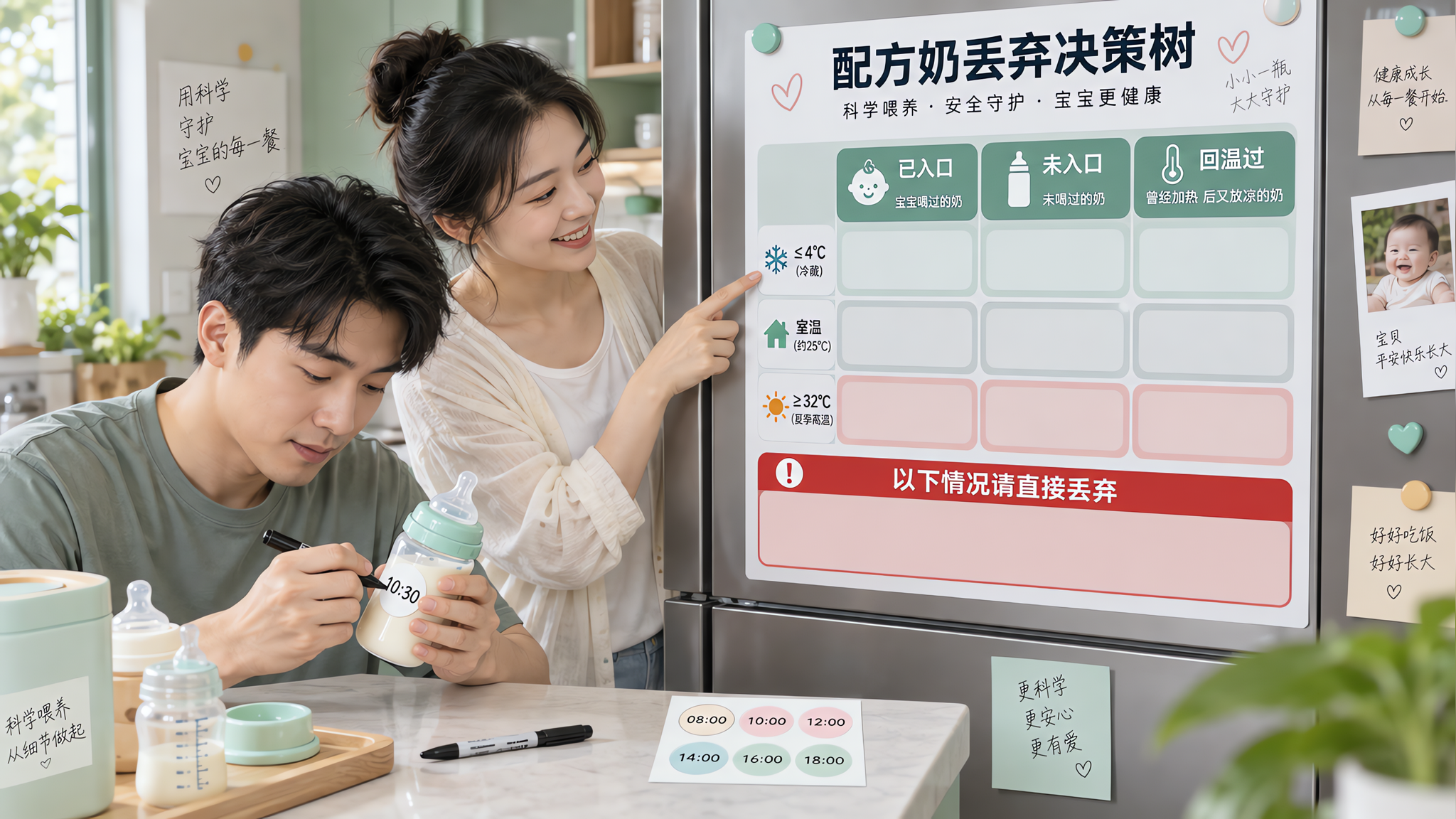 夏天配方奶剩一口能留吗？丢弃红线看这张表