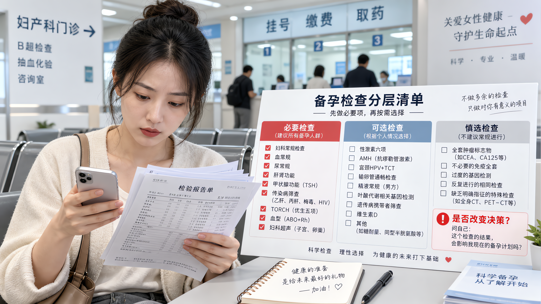 备孕检查别再乱开：女性项目三层清单和问诊话术