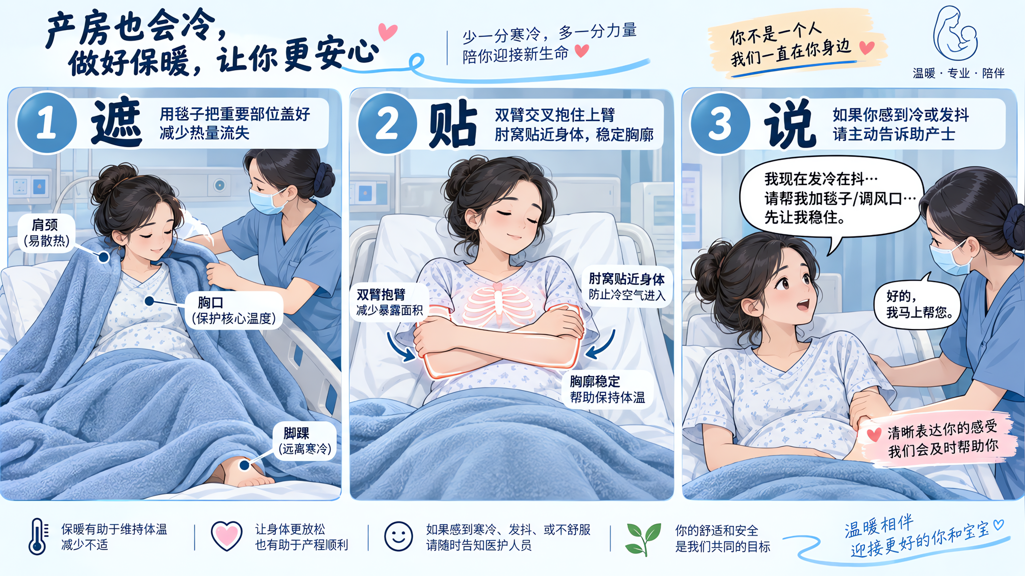 产房一冷就发抖？记住遮贴说3步稳住