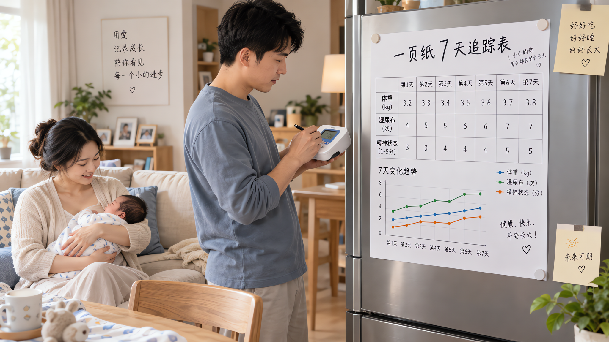 出院后宝宝掉秤别慌：7天三线追踪表判断奶够不够