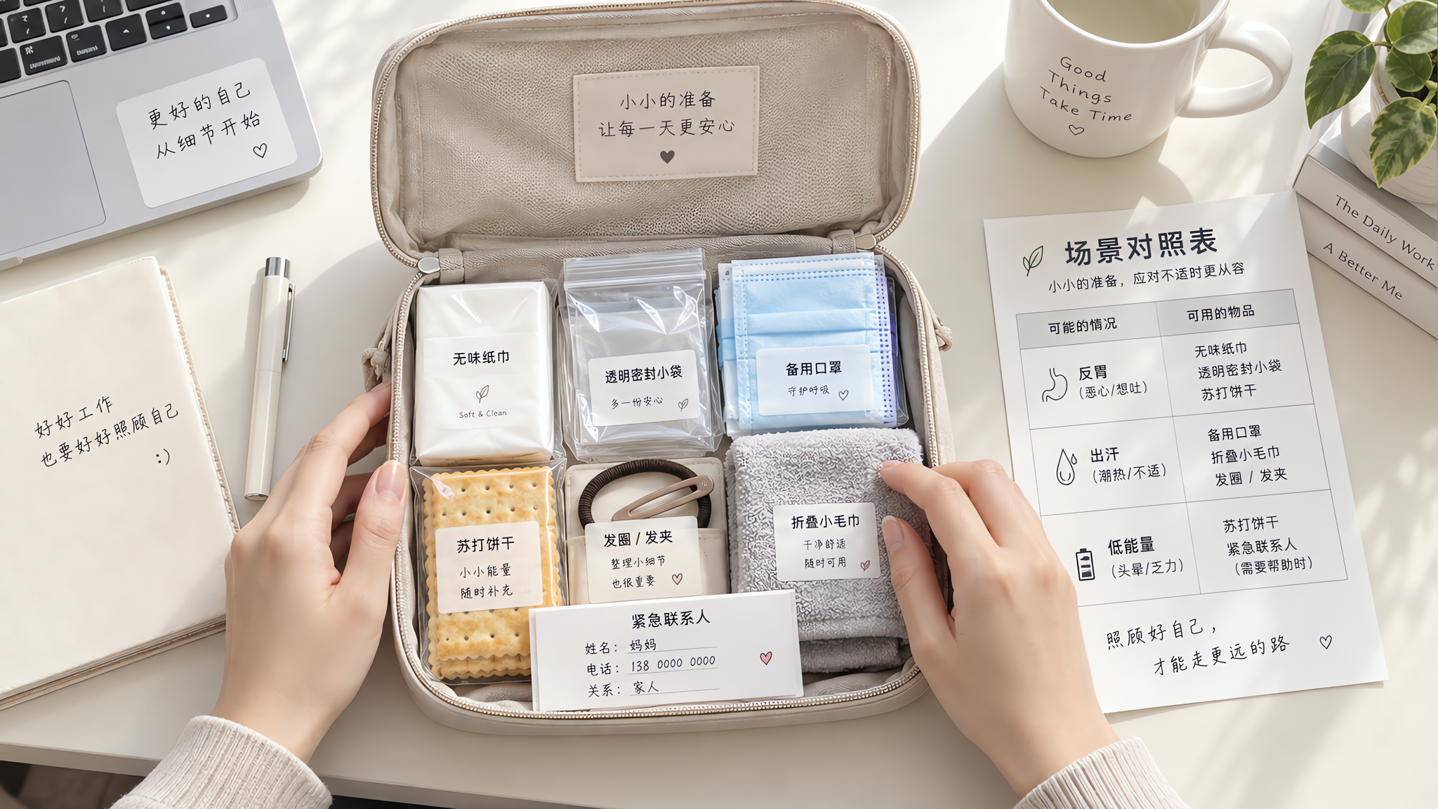 孕早期不想说也能自救：随身7件套应急包