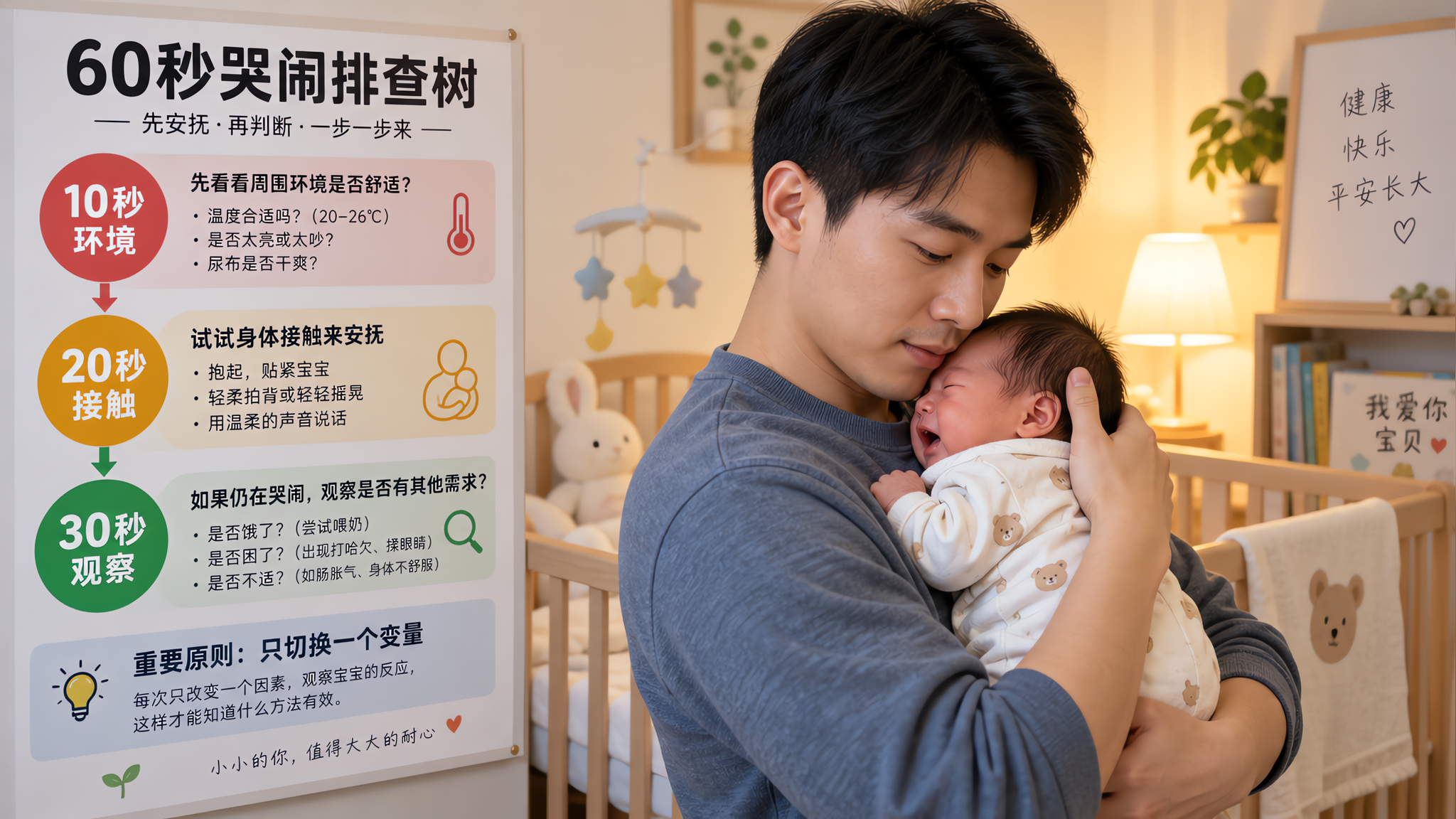 宝宝一哭别乱哄：60秒排查树让你不再手忙脚乱