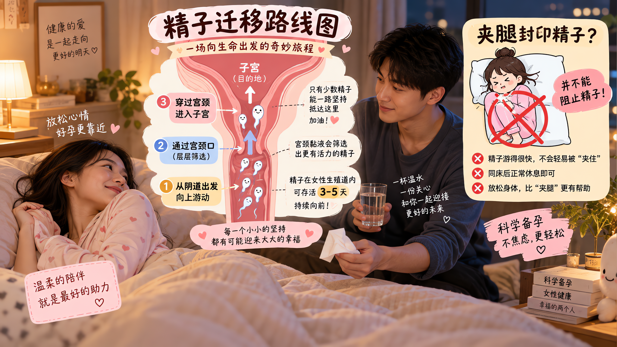 同房后别再夹腿了：你锁不住精子，只会锁住自己