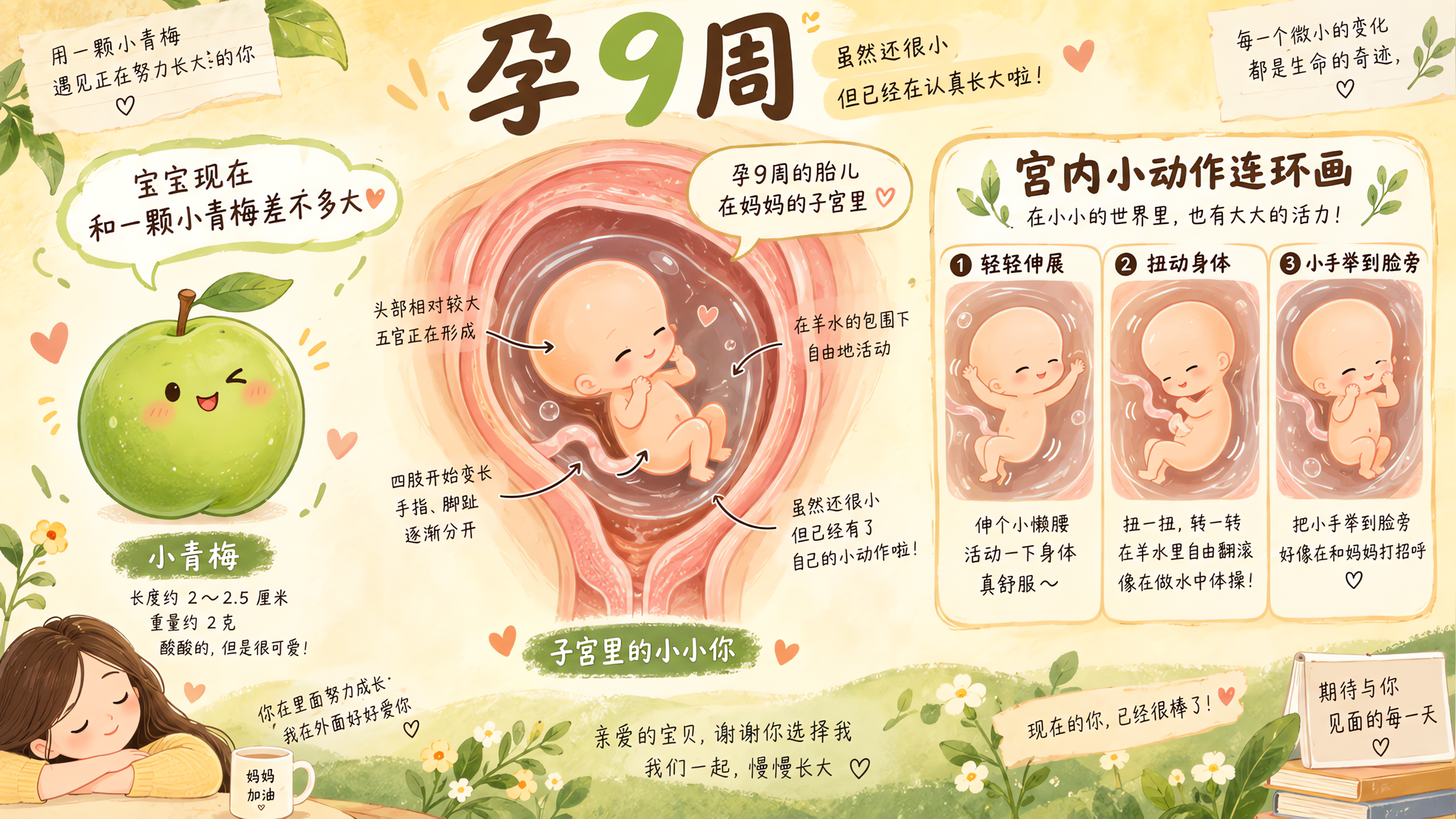 9周B超怎么才算正常？像一颗小青梅的我在做这些动作