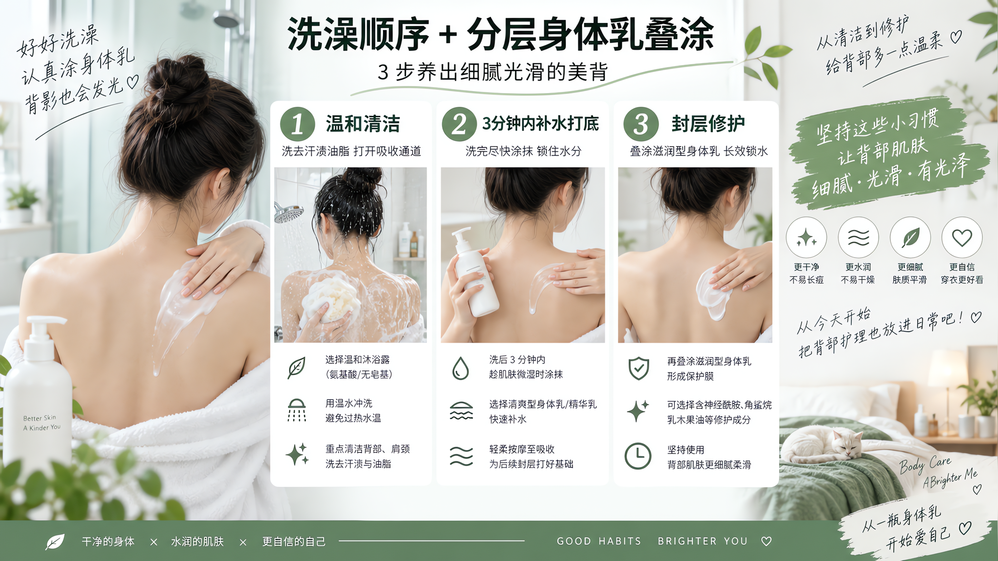 后背像砂纸别猛搓：洗澡顺序一改就软