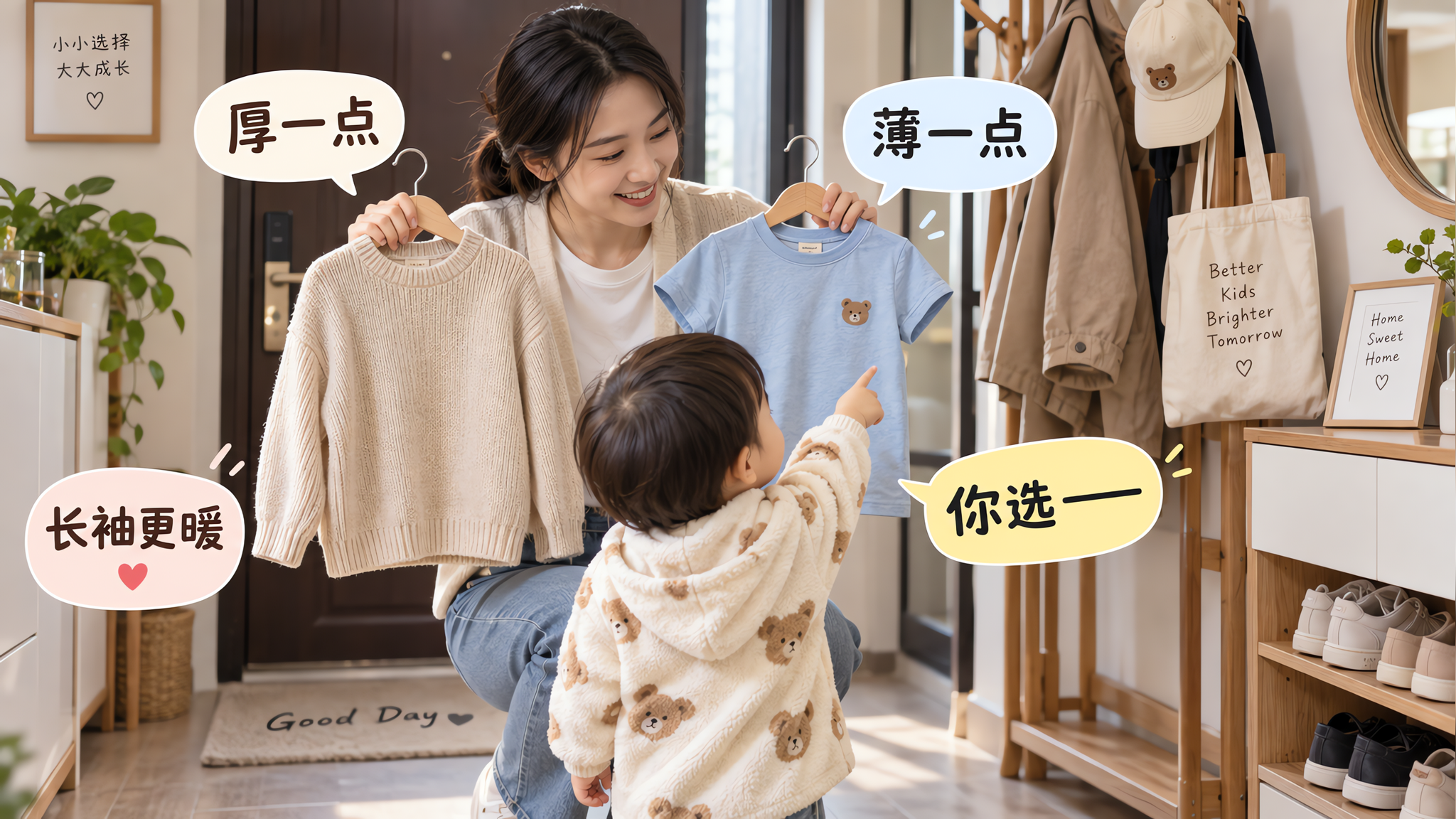 出门穿衣别问“穿哪个” 这3句娃更配合