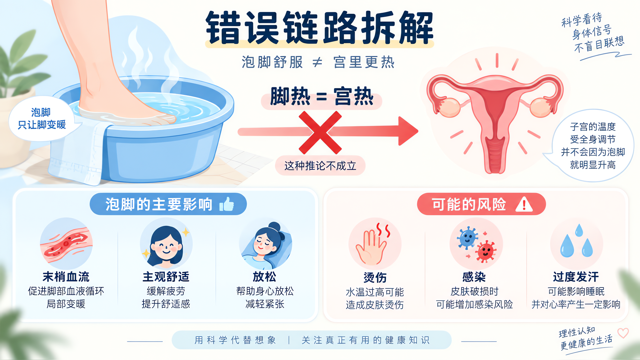 三伏天别再泡脚“暖宫”：脚热不等于宫热