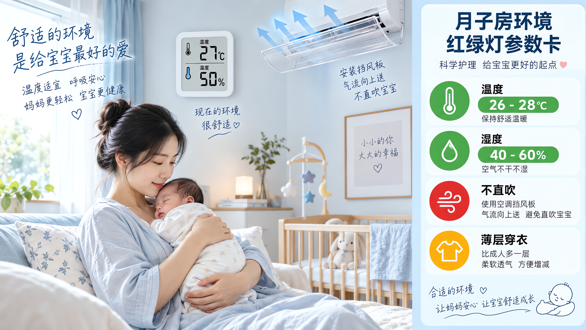 月子空调别硬扛：直吹和过干才伤皮肤