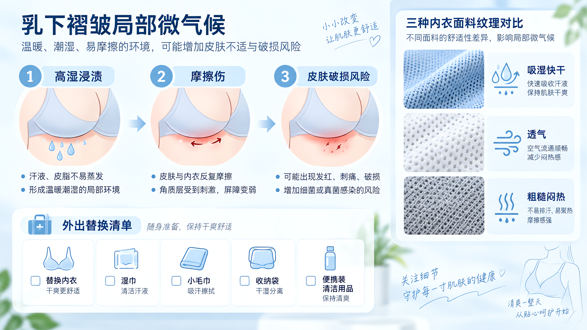乳下褶皱又红又痒？多半不是没洗干净，是太湿太闷了