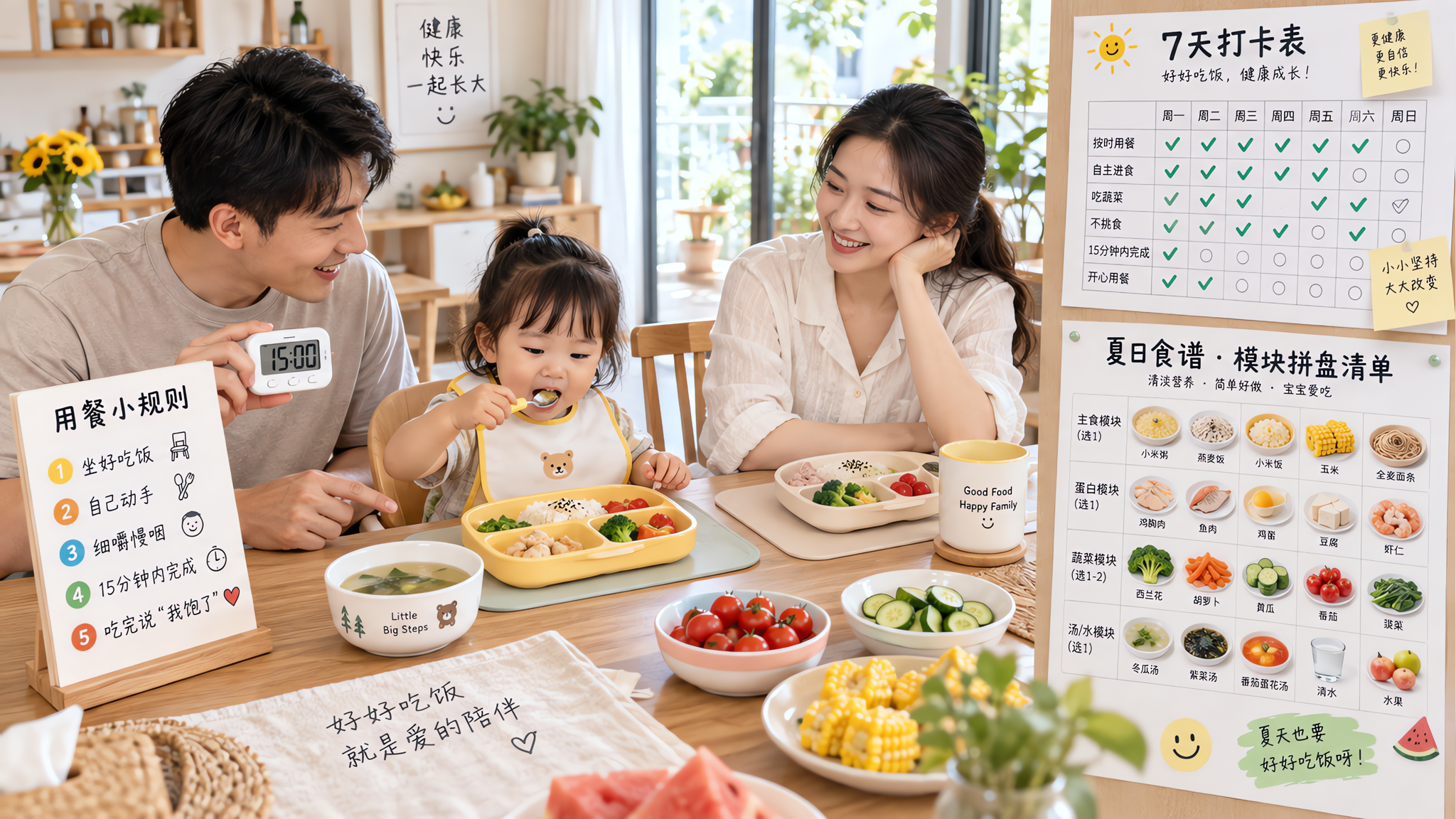 7天把吃饭从打仗变可控：爸爸上岗+三原则+清单表