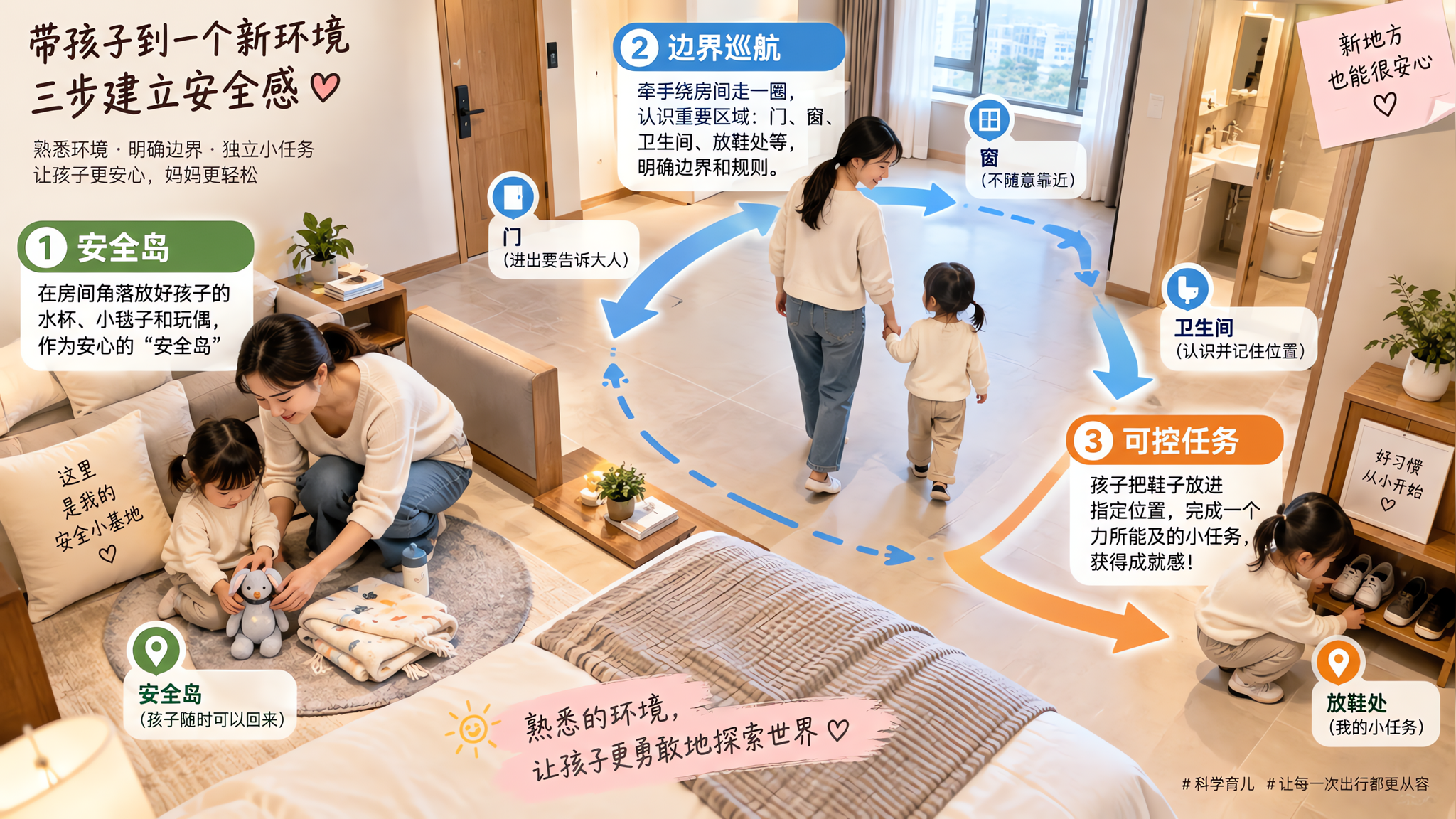 孩子到陌生地方就崩？3步固定流程秒变入园练习