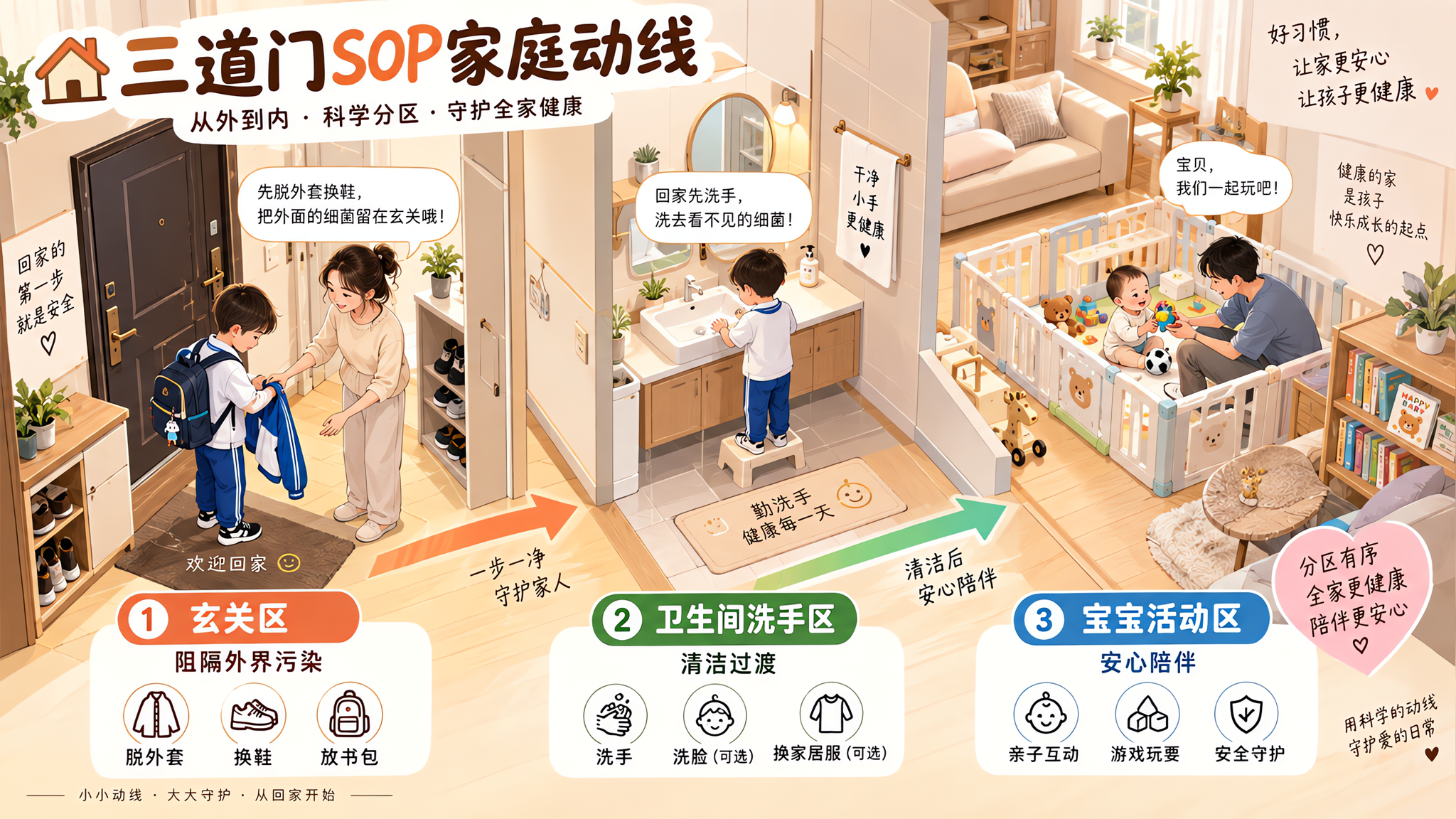 开学季最怕大宝把病带回家：进门三道门SOP照做就够