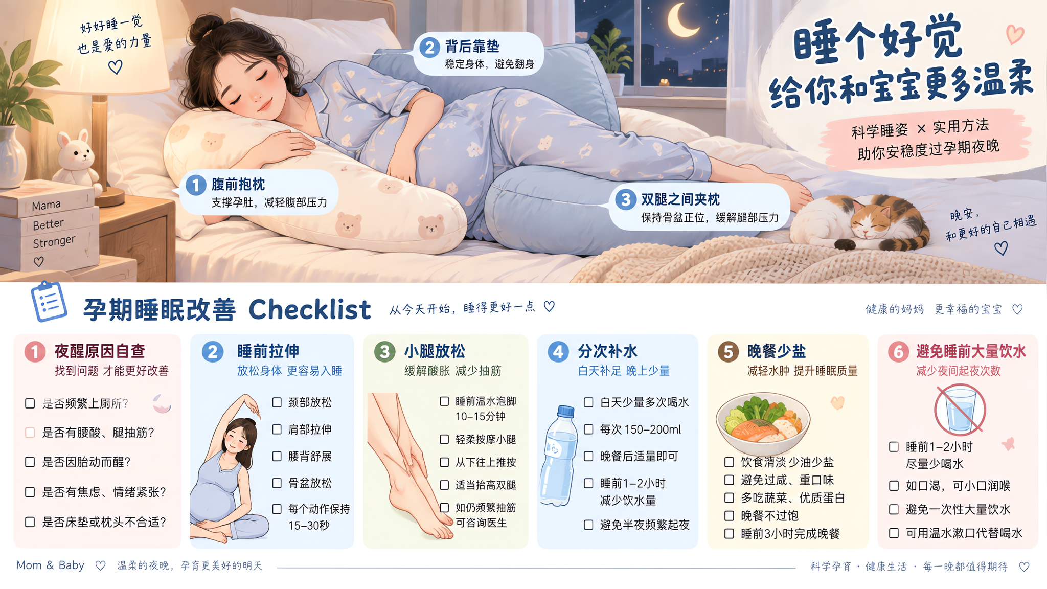 8月孕期夜醒腿抽筋：一份能照做的睡眠清单