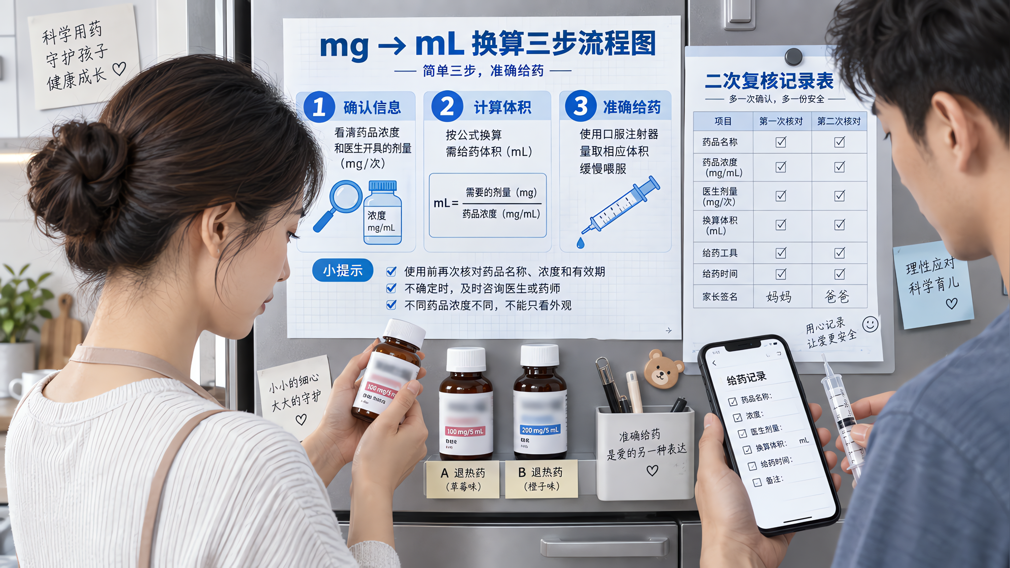 退烧药别凭刻度喂：按体重算mg再换mL