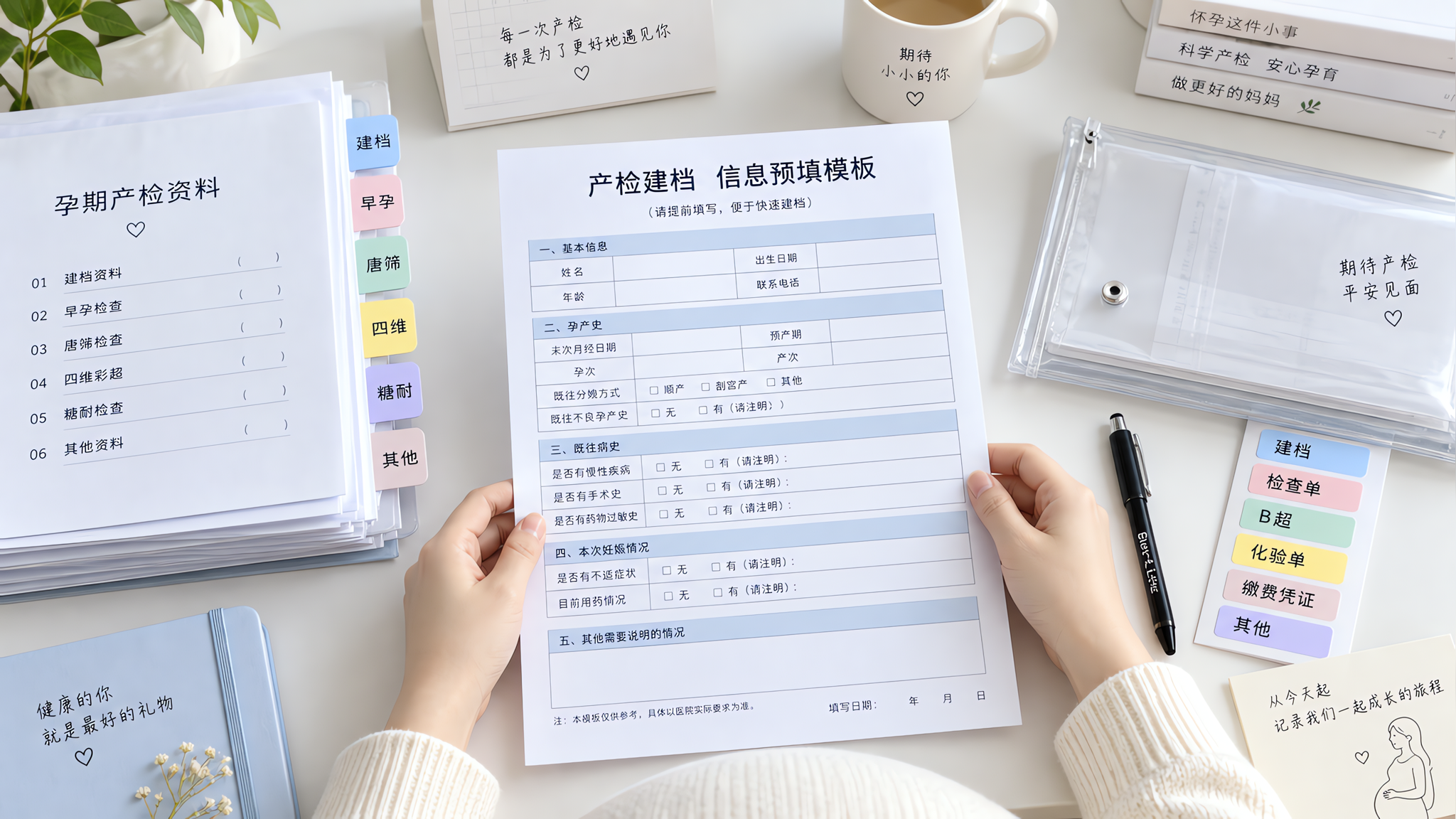 产检建档别再漏带：资料清单+信息预填一页纸