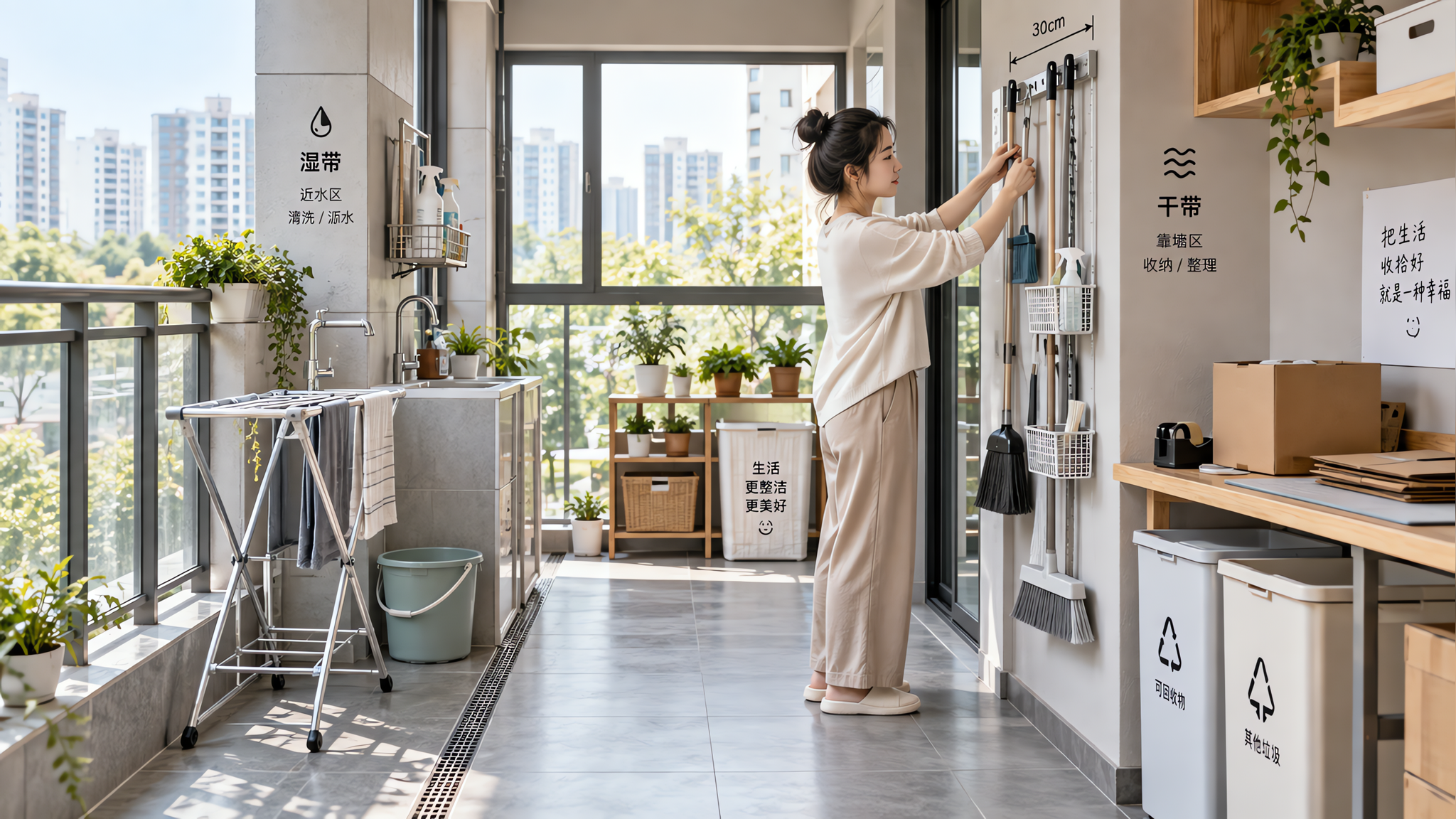 阳台这样改：家务不用当搬运工