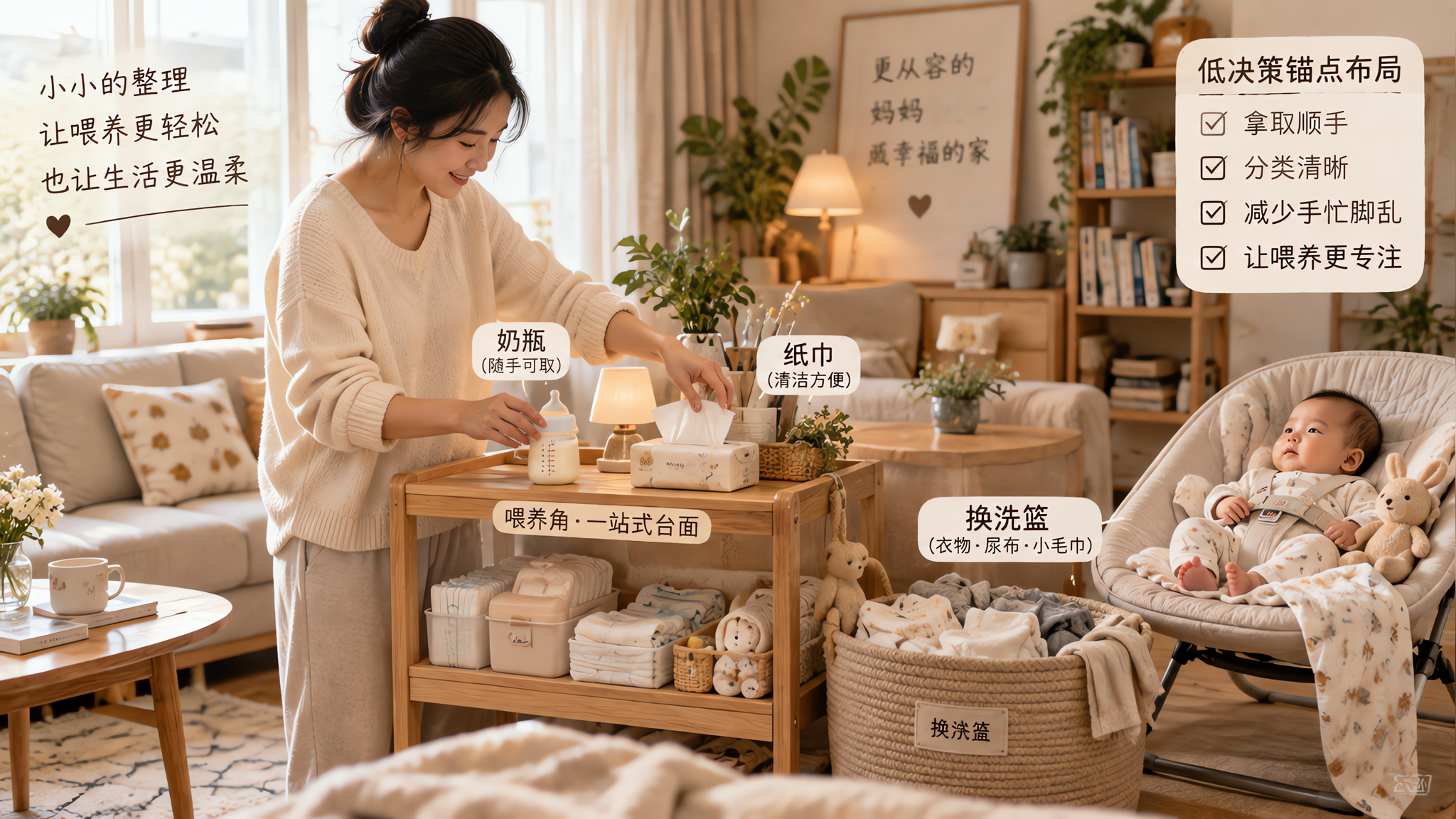 月嫂走后家里崩盘？用3个低决策锚点稳住