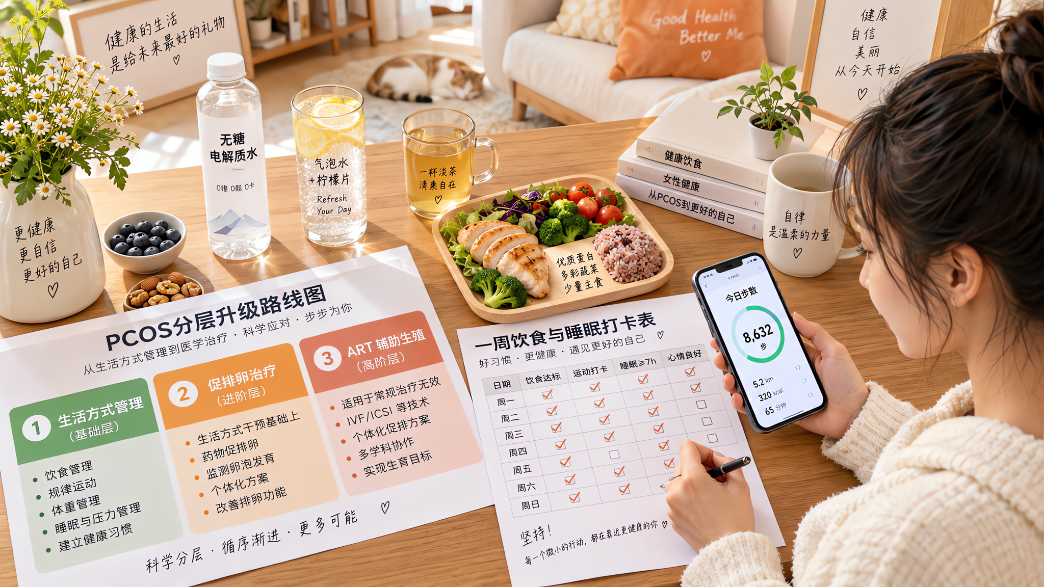 伏天冷饮一多，多囊就更难排卵吗？一套控糖替代和睡眠修复表