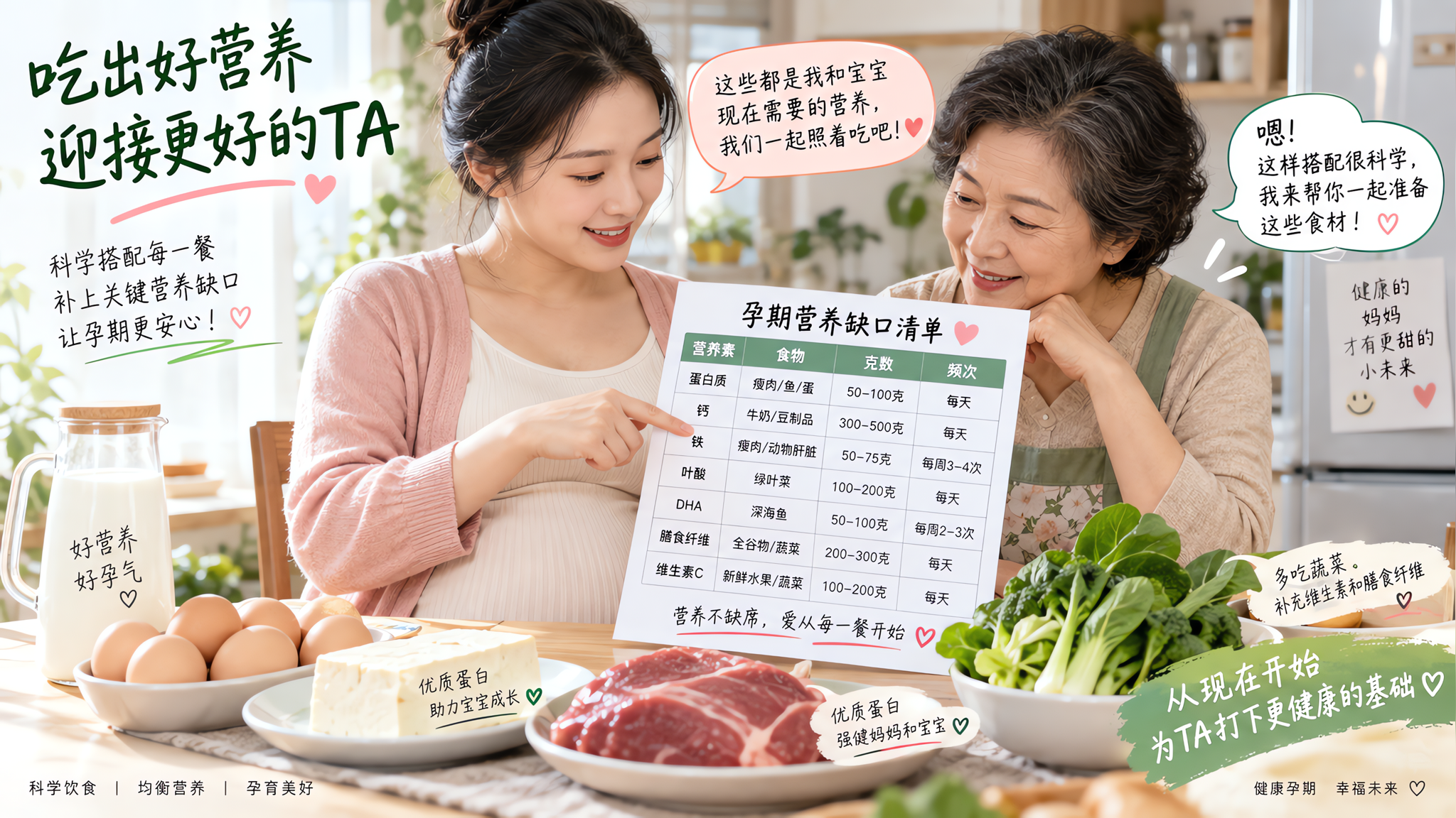 孕期别再被劝加饭：照这张营养缺口清单补更稳