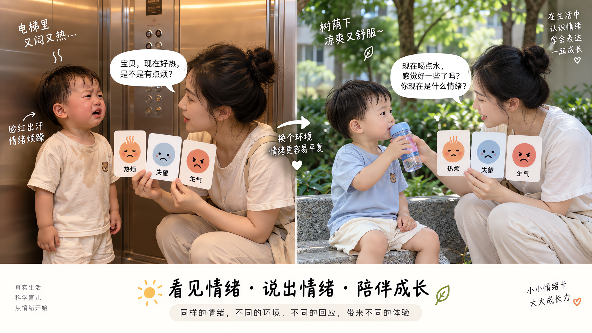 天热就崩溃？教1-3岁把“打滚”换成3个情绪词