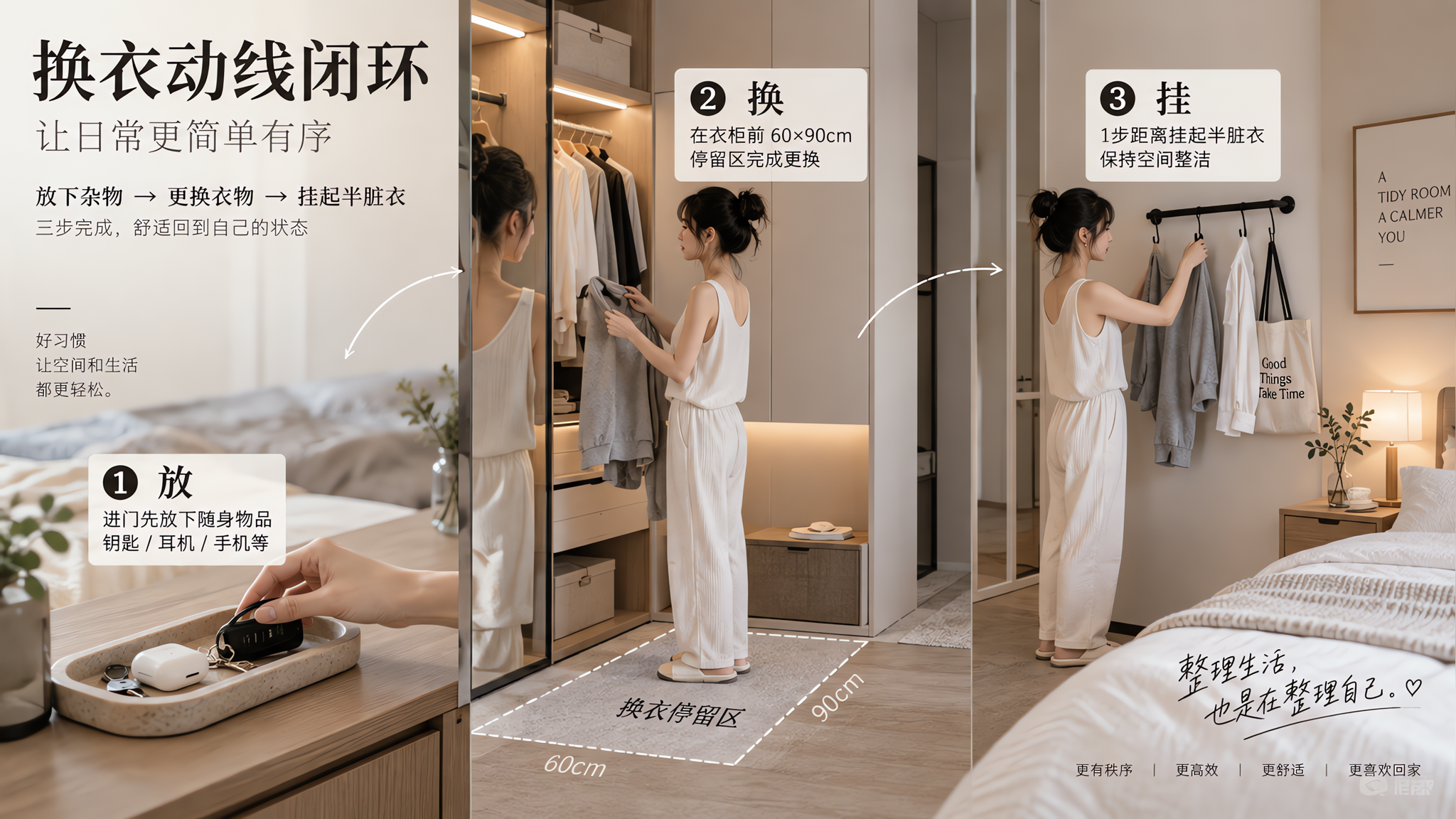 卧室返乱的根源：少了60×90cm换衣停留区