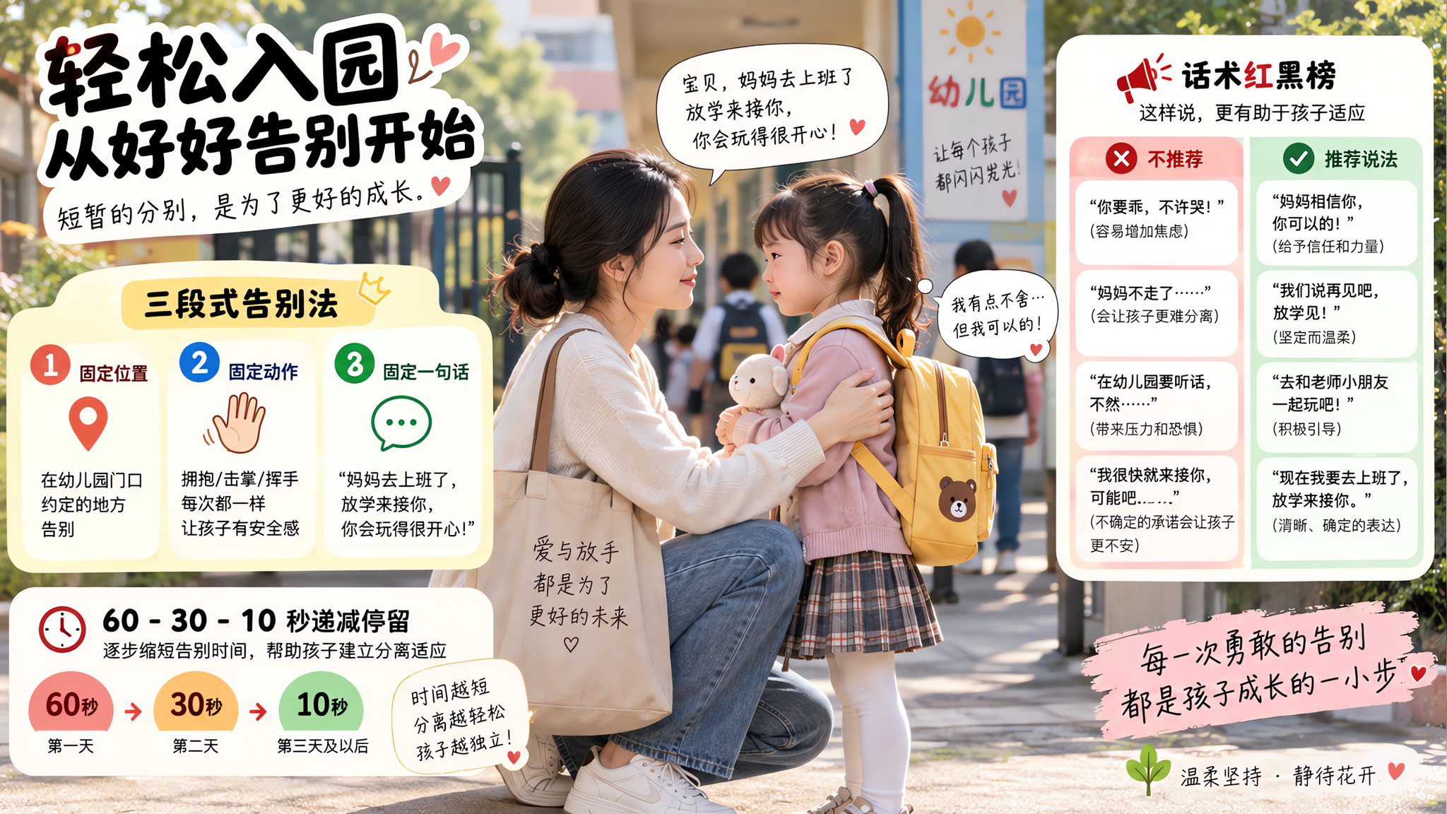 送园抱腿哭不停？用60-30-10秒告别法稳住开学前两周