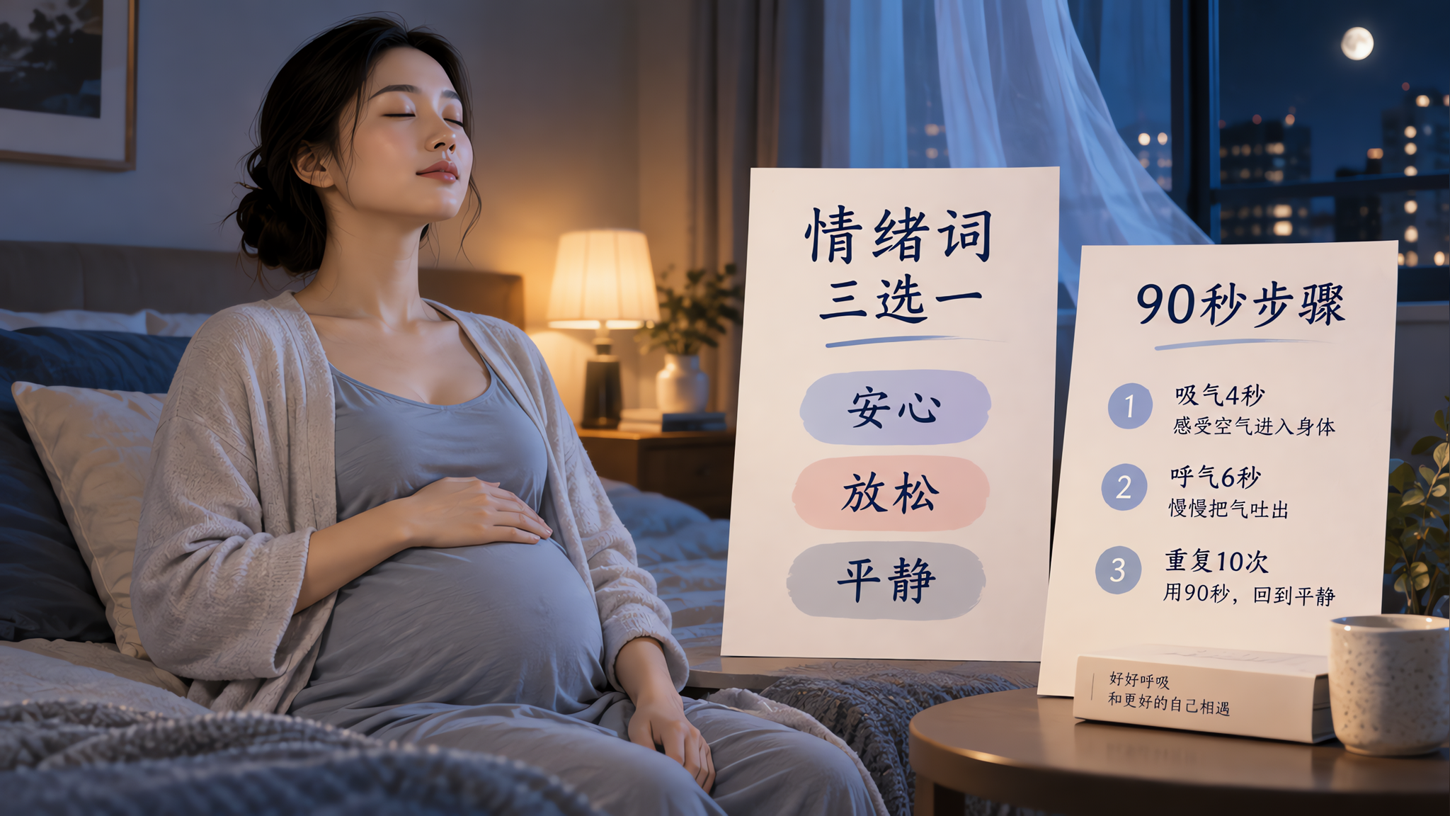 闷热低气压一烦就慌？90秒稳情绪胎教法