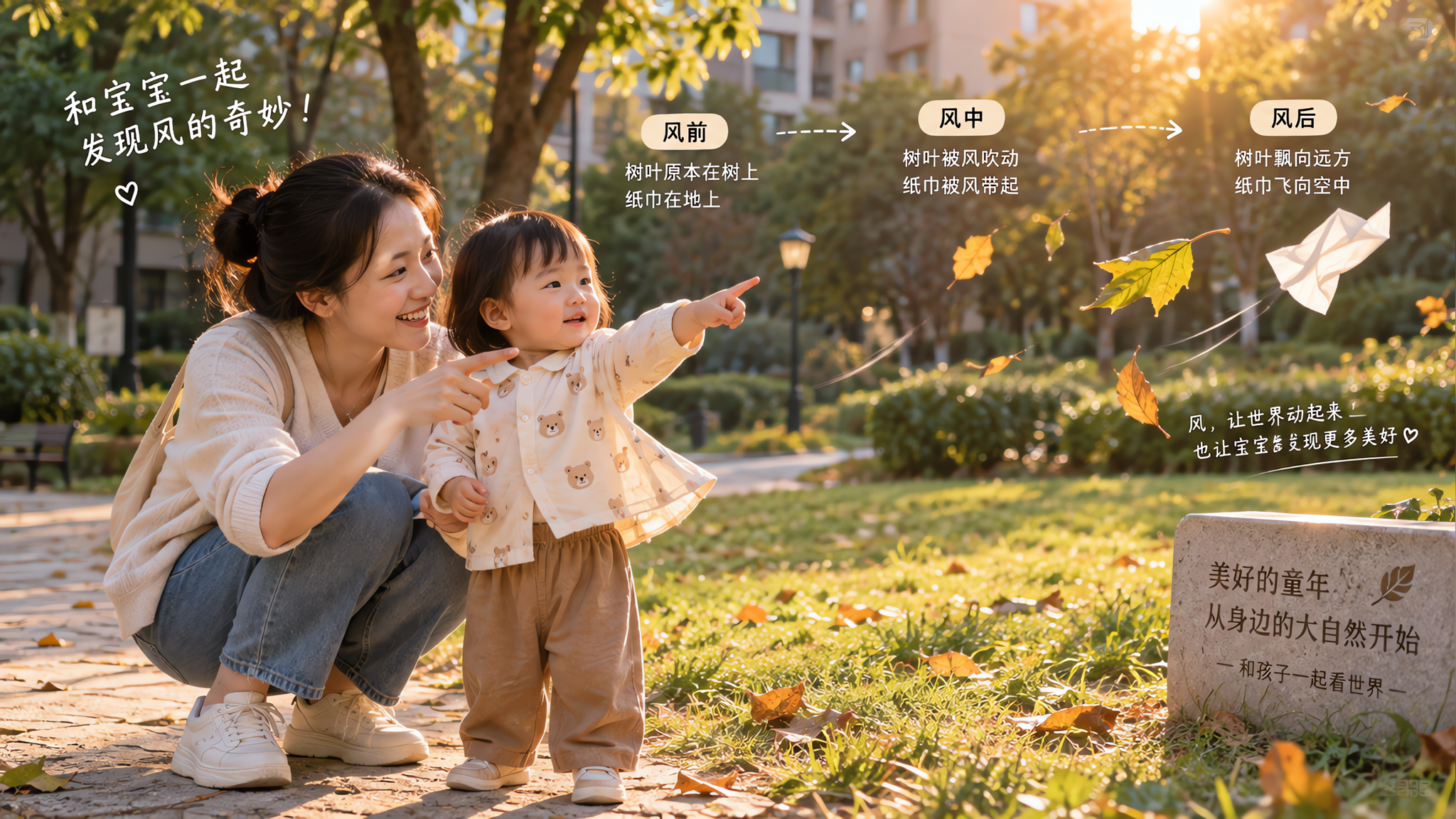 3分钟秋天户外小游戏：用风稳住专注力，顺便练“因为所以”
