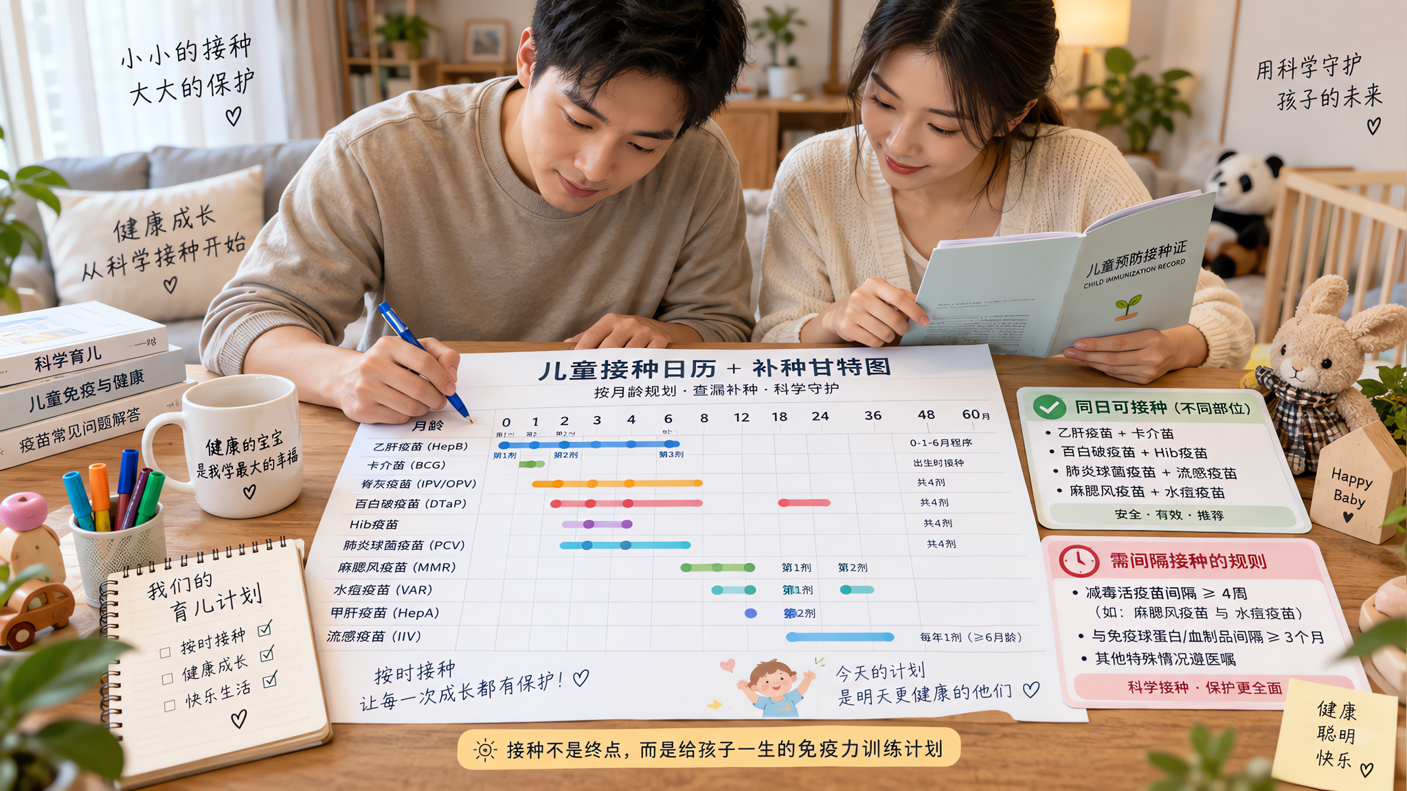 入园前补种针太多？一张“同日/间隔”规则卡讲清楚