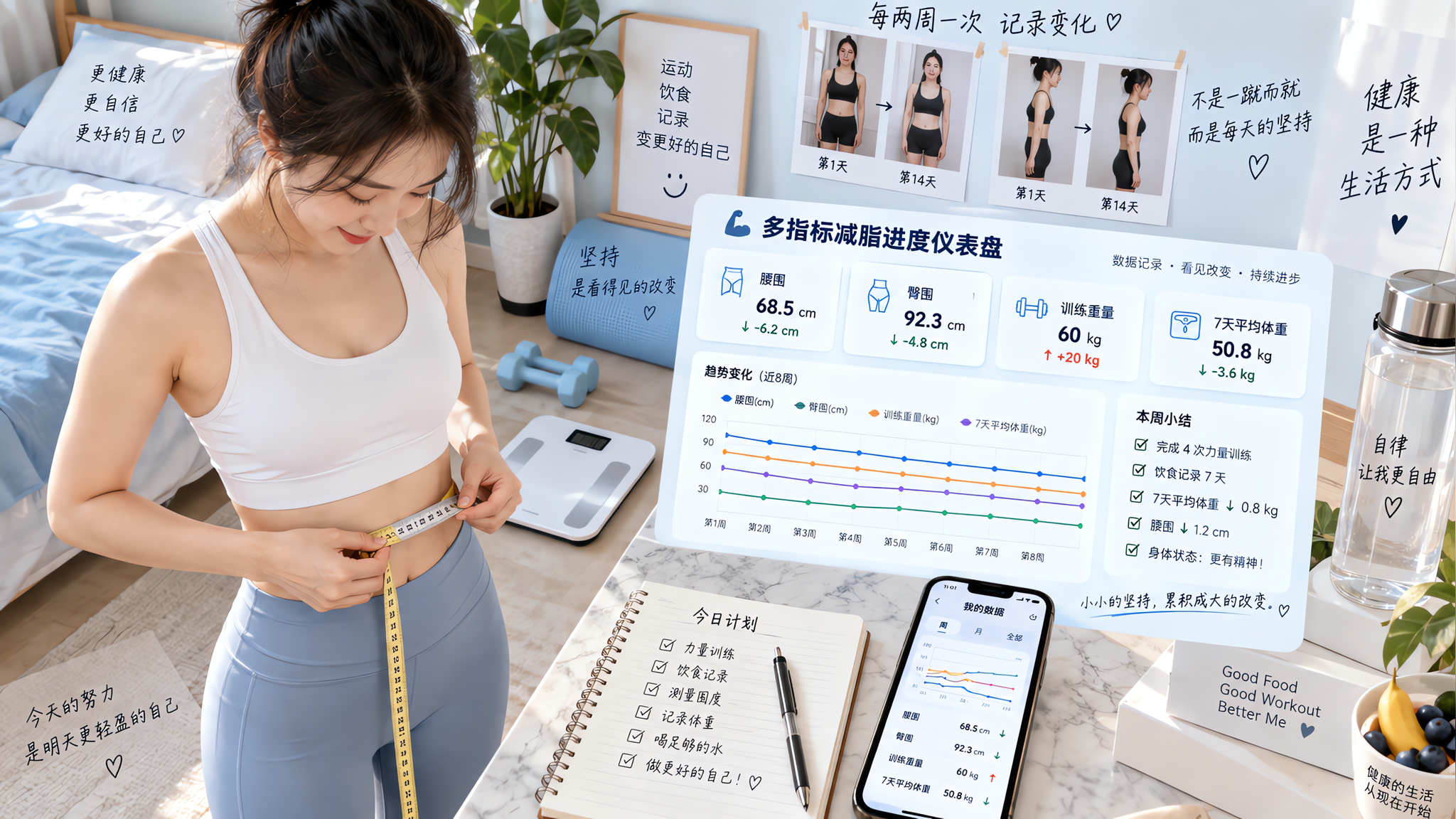 体重没降先别慌：用3个指标看清你在减脂还是减水