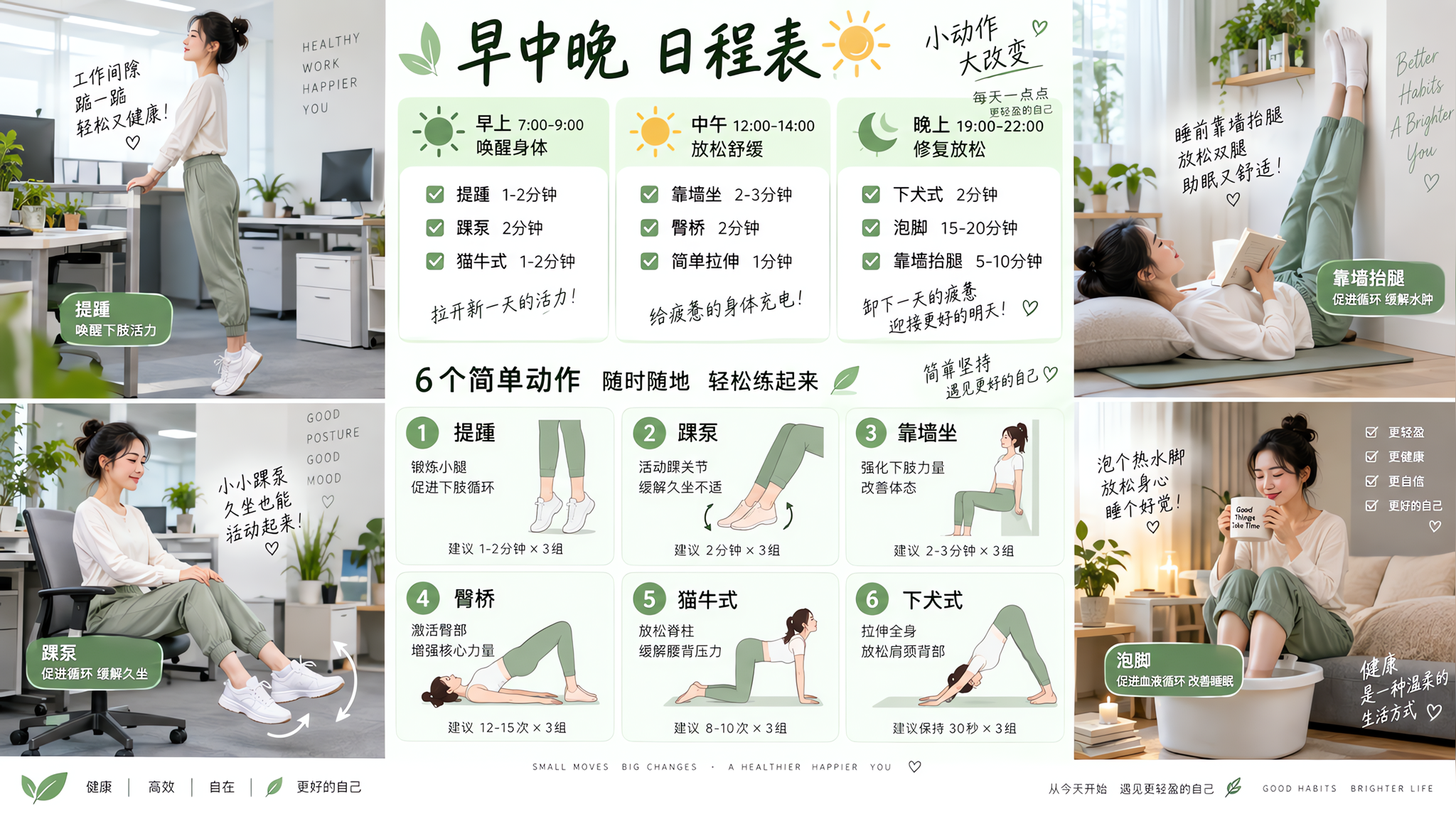 越吹空调越肿？7天消肿收腰：每天15分钟日程表