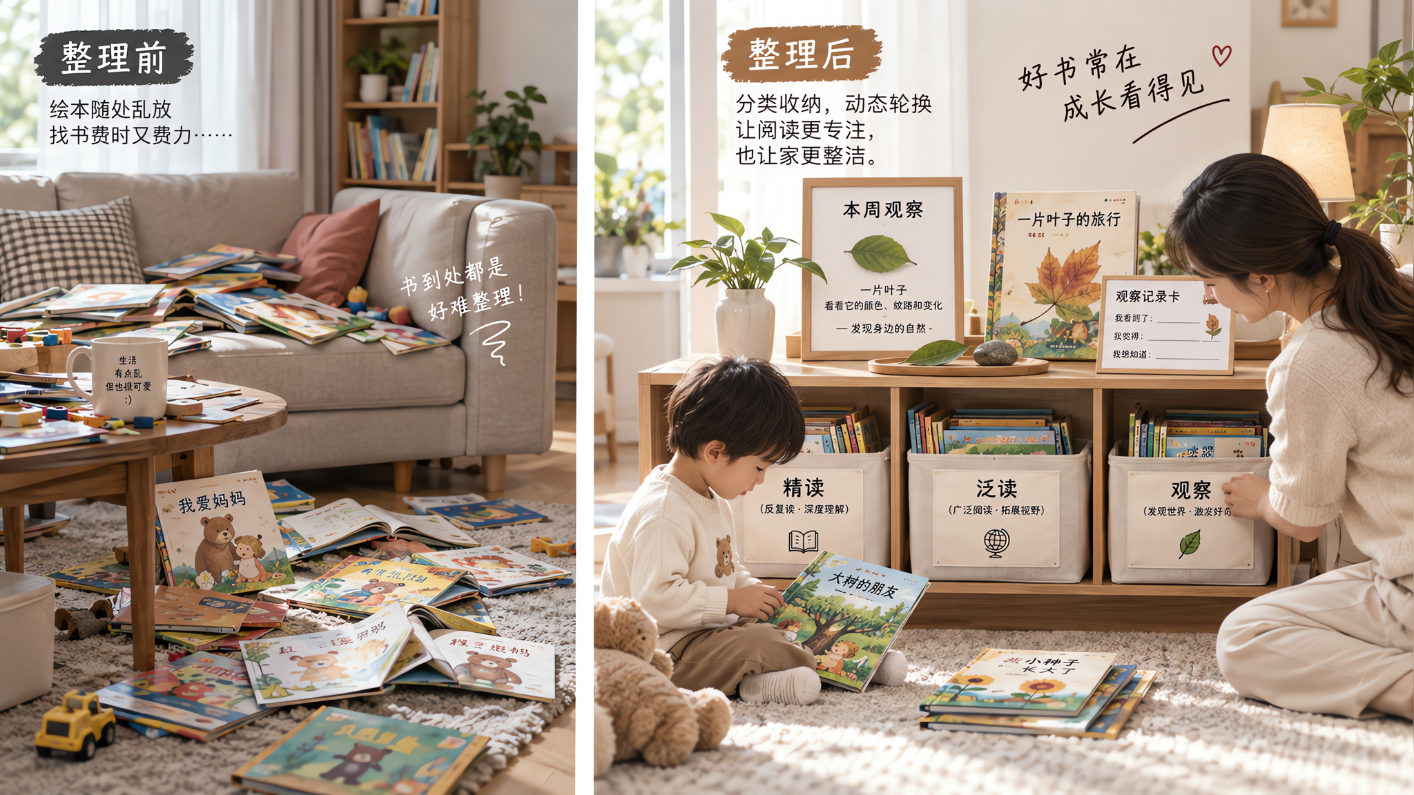 孩子总说没书看？试试每周15分钟三筐轮换书架