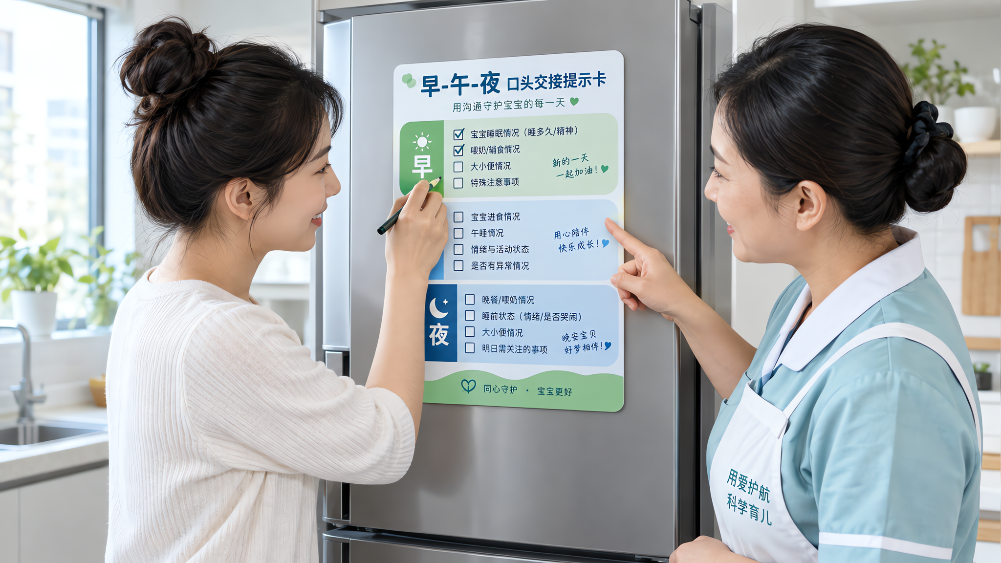 月嫂总说“都挺好”？用早午夜2分钟交接对账