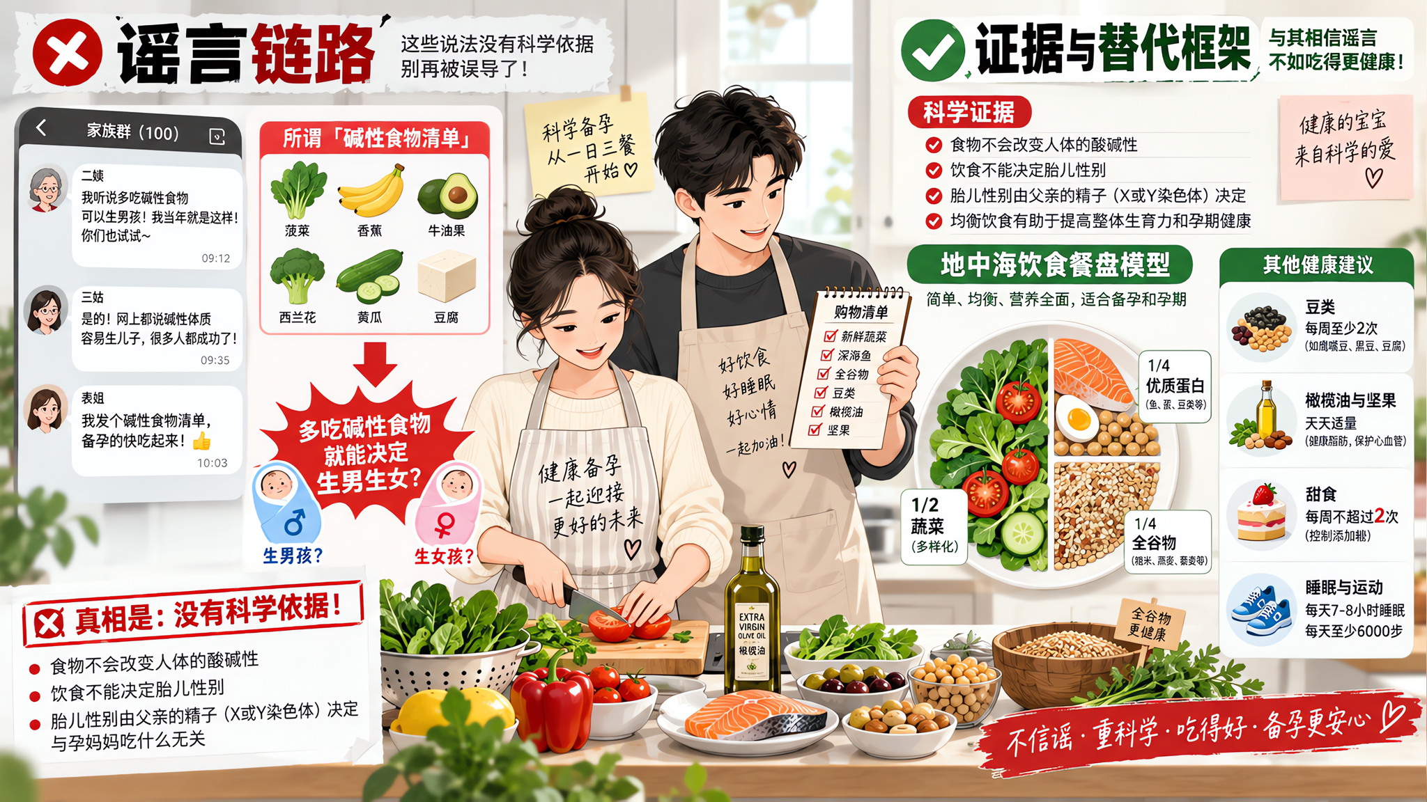 碱性食物决定生男生女？别被带跑偏：备孕真正该控这4个指标