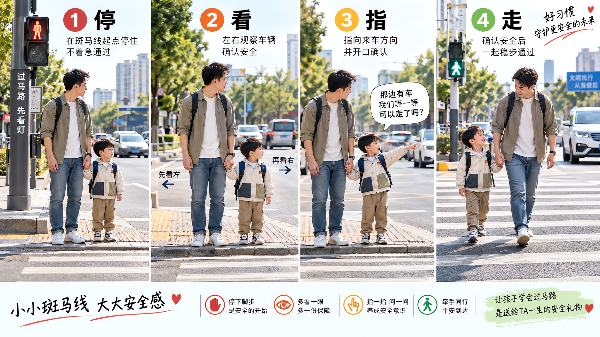 牵手不够用：教孩子“看-停-指-走”才安心