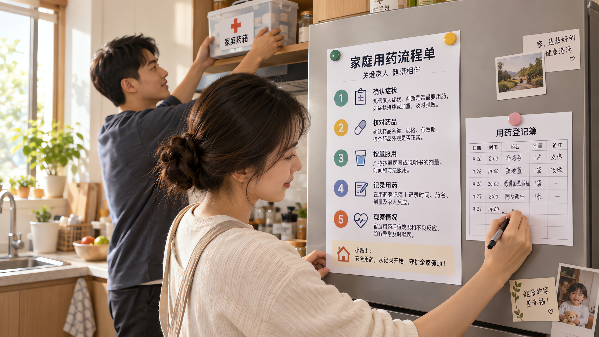 孩子发烧咳嗽别吵了：一张家庭用药流程单定规矩