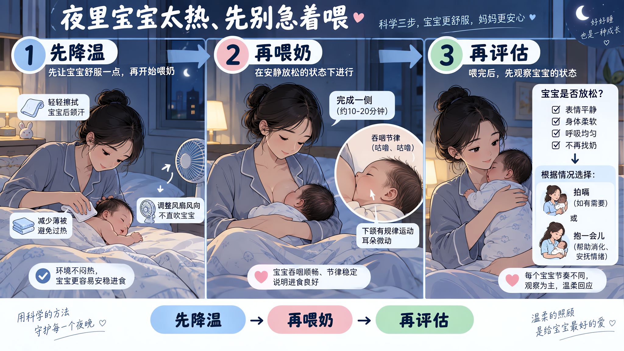 夜里总要吃奶是奶少吗？先降温再喂，少走弯路