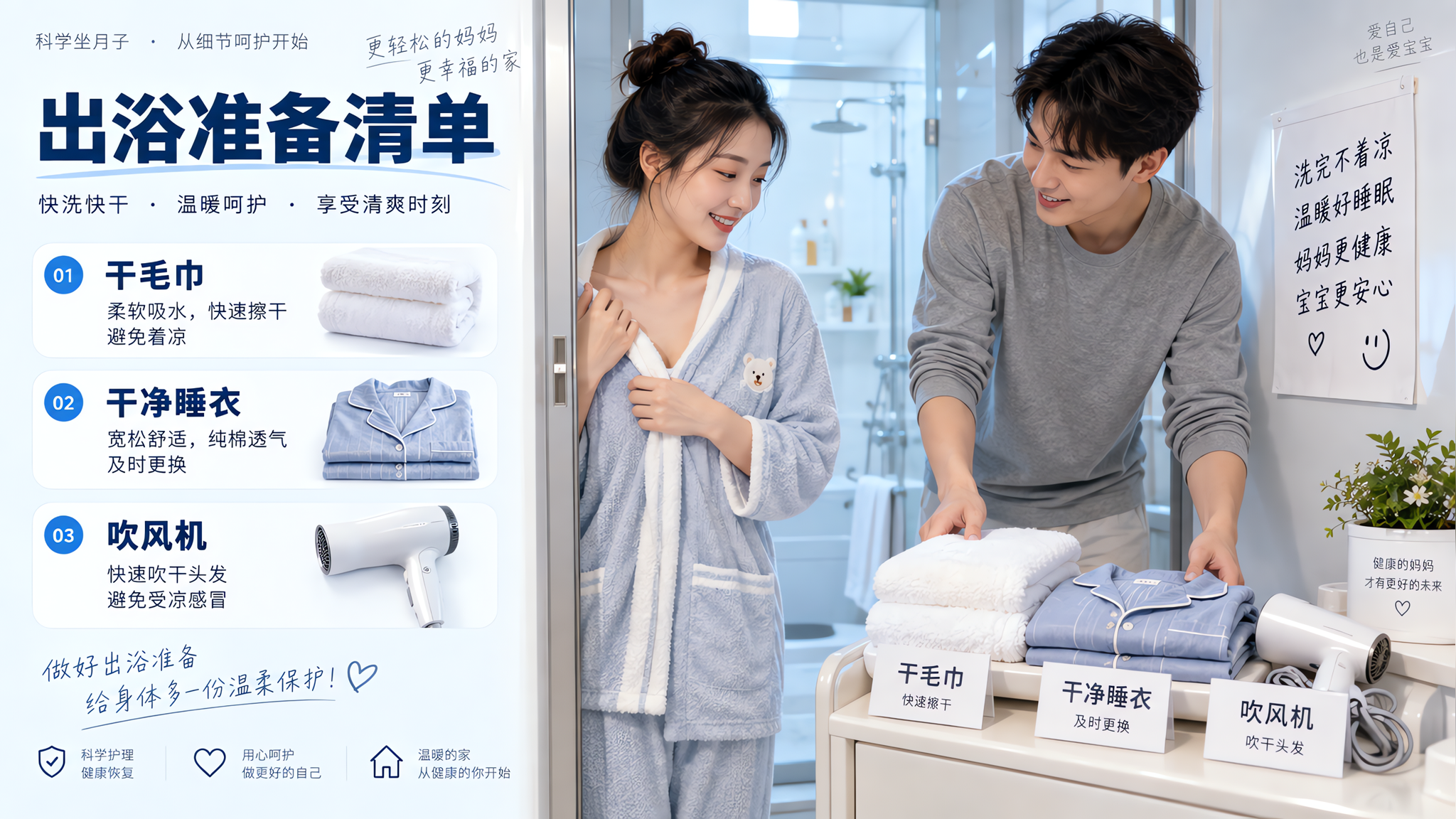 产后能洗头洗澡吗？关键不是忍，是快洗快干