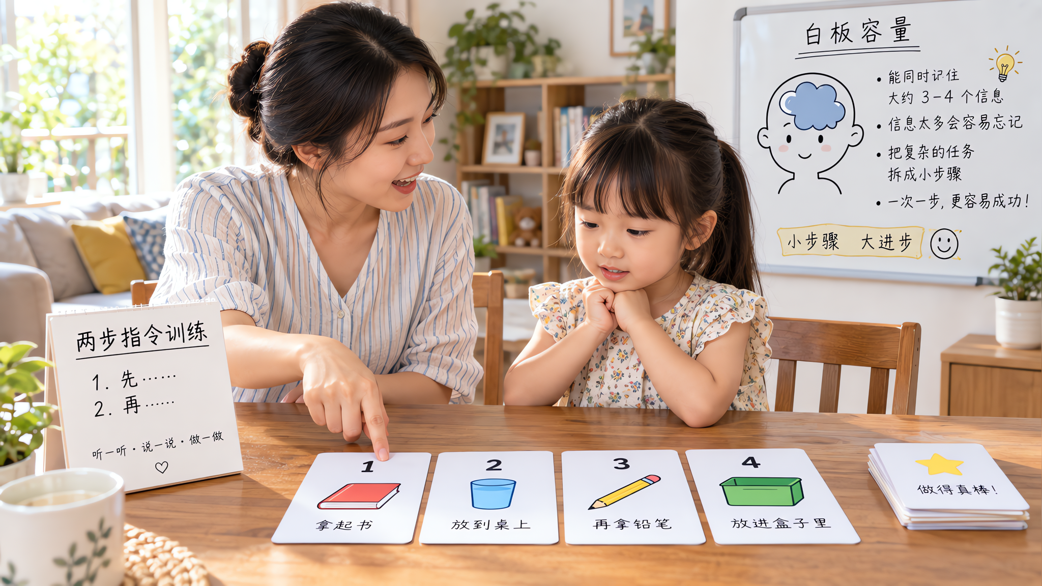 孩子总漏指令？每天10分钟把“两步”练成“三步”