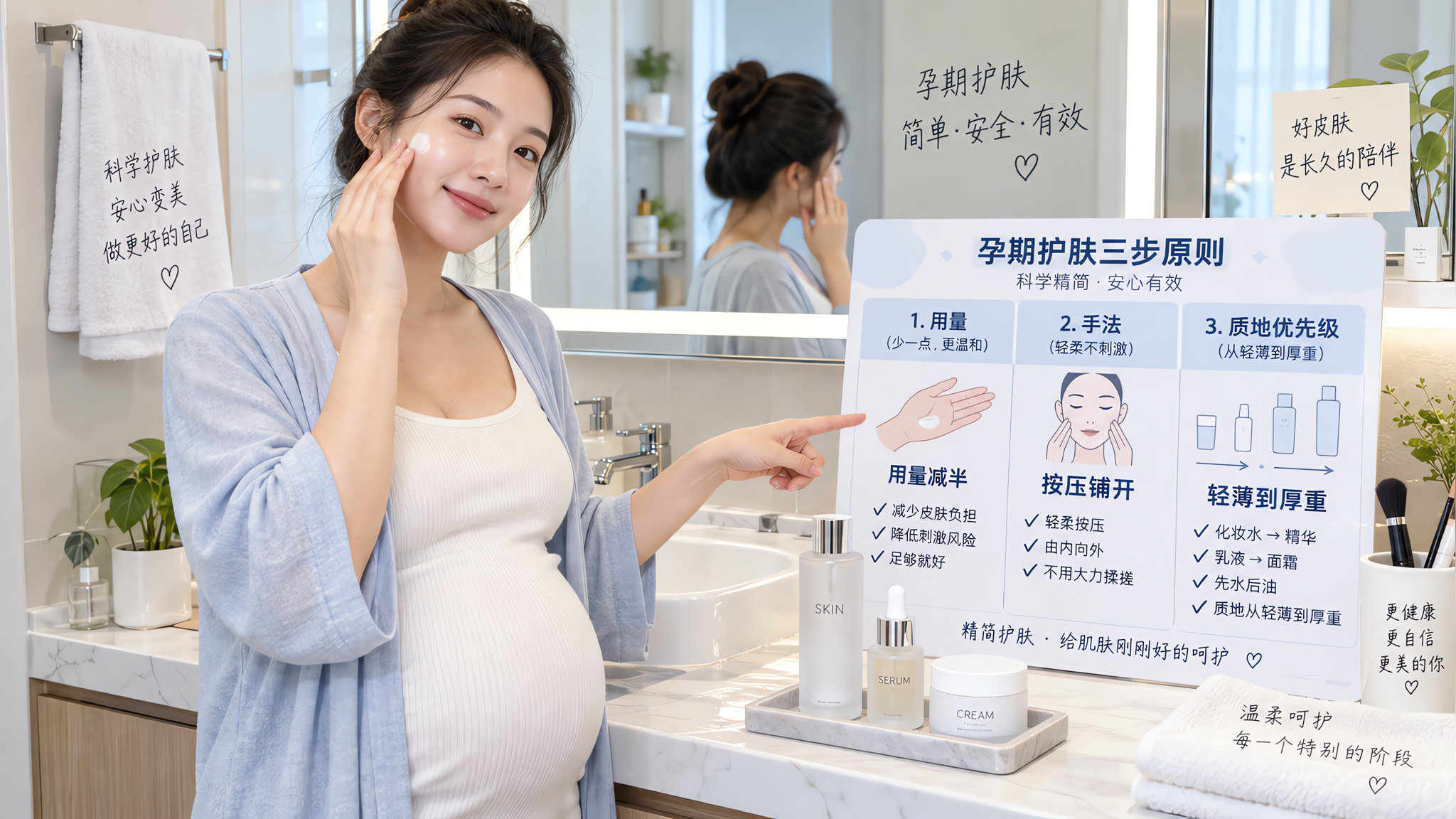 孕期护肤总搓泥？用量-手法-质地三维排队就够了