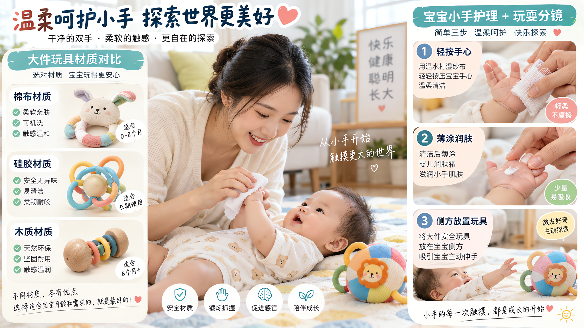 秋燥一来宝宝不爱抓？先让小手舒服再练握