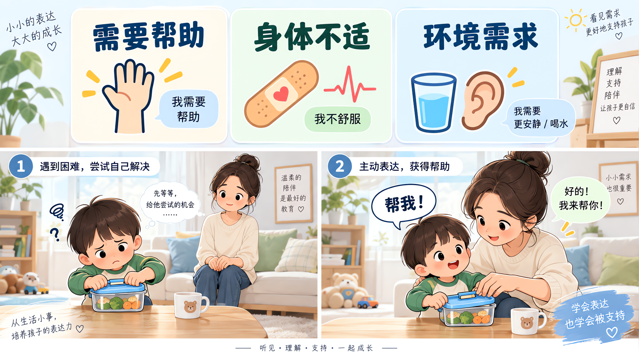 孩子在园一急就哭？先教会3句求助话