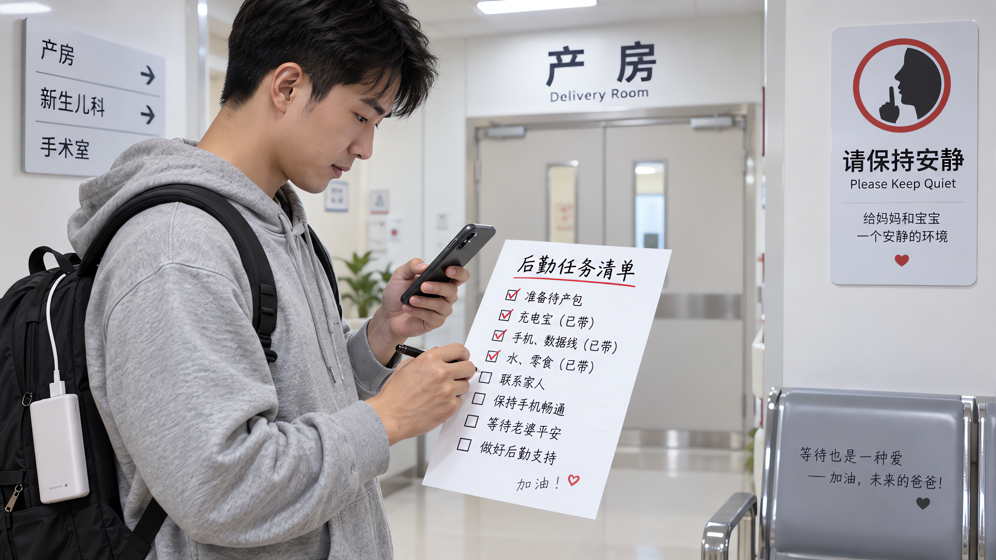 产房外别当刷手机守门员：准爸稳场SOP清单