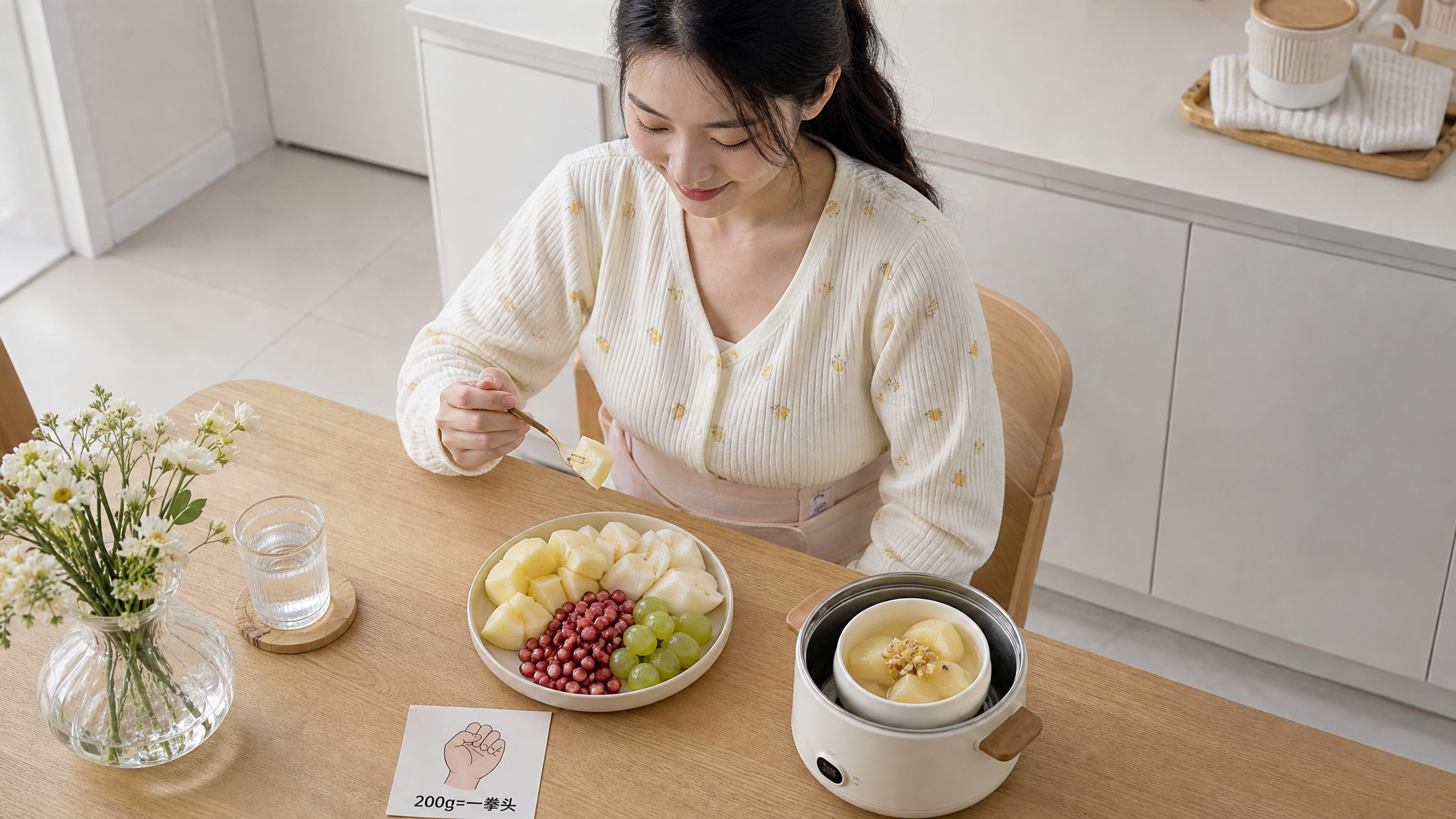 剖腹产后想吃水果：4种秋果温吃SOP+200g控量表